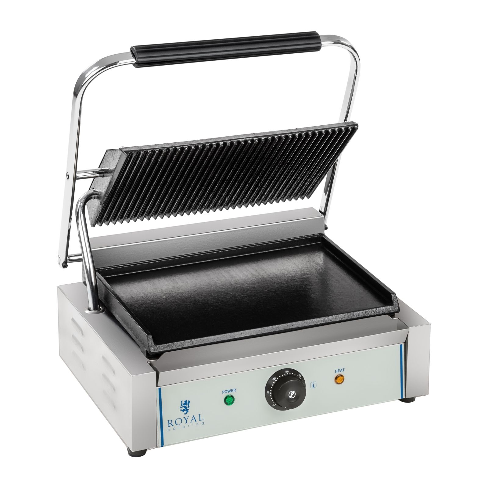 Royal Catering Kontaktgrill - oben geriffelt - 2.200 W