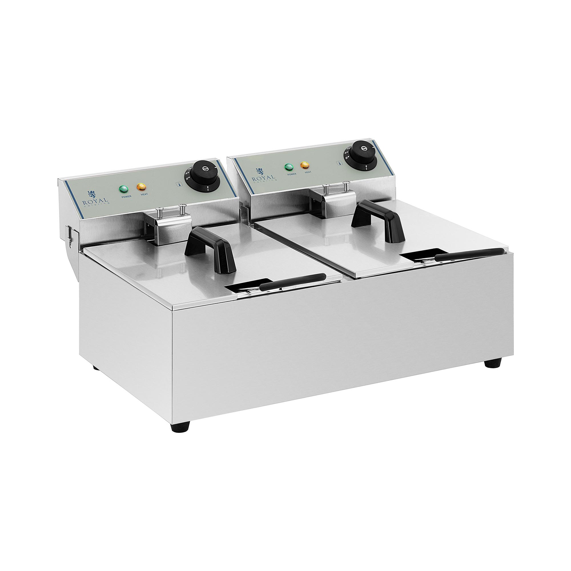 Elektro-Doppel-Fritteuse - 2 x 10 l - 6400 W - ECO - Royal Catering