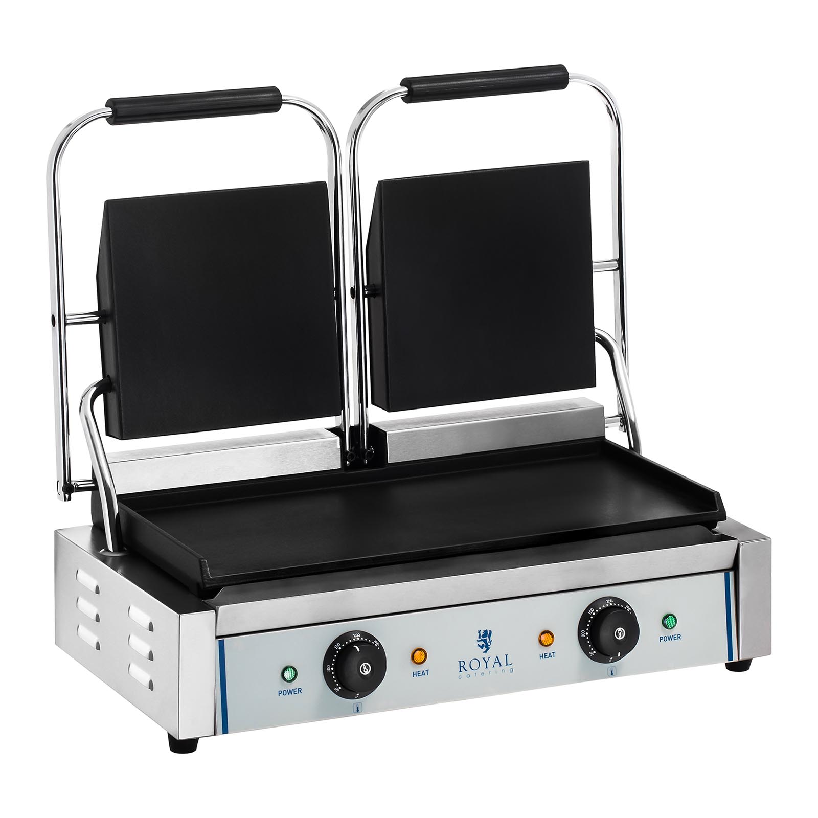 Royal Catering Doppel Kontaktgrill - glatt - 2 x 1.800 W