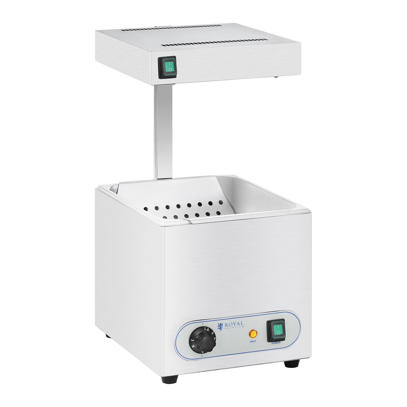 Royal Catering Pommeswärmer mit Wärmebrücke - 850 W - GN 1/2