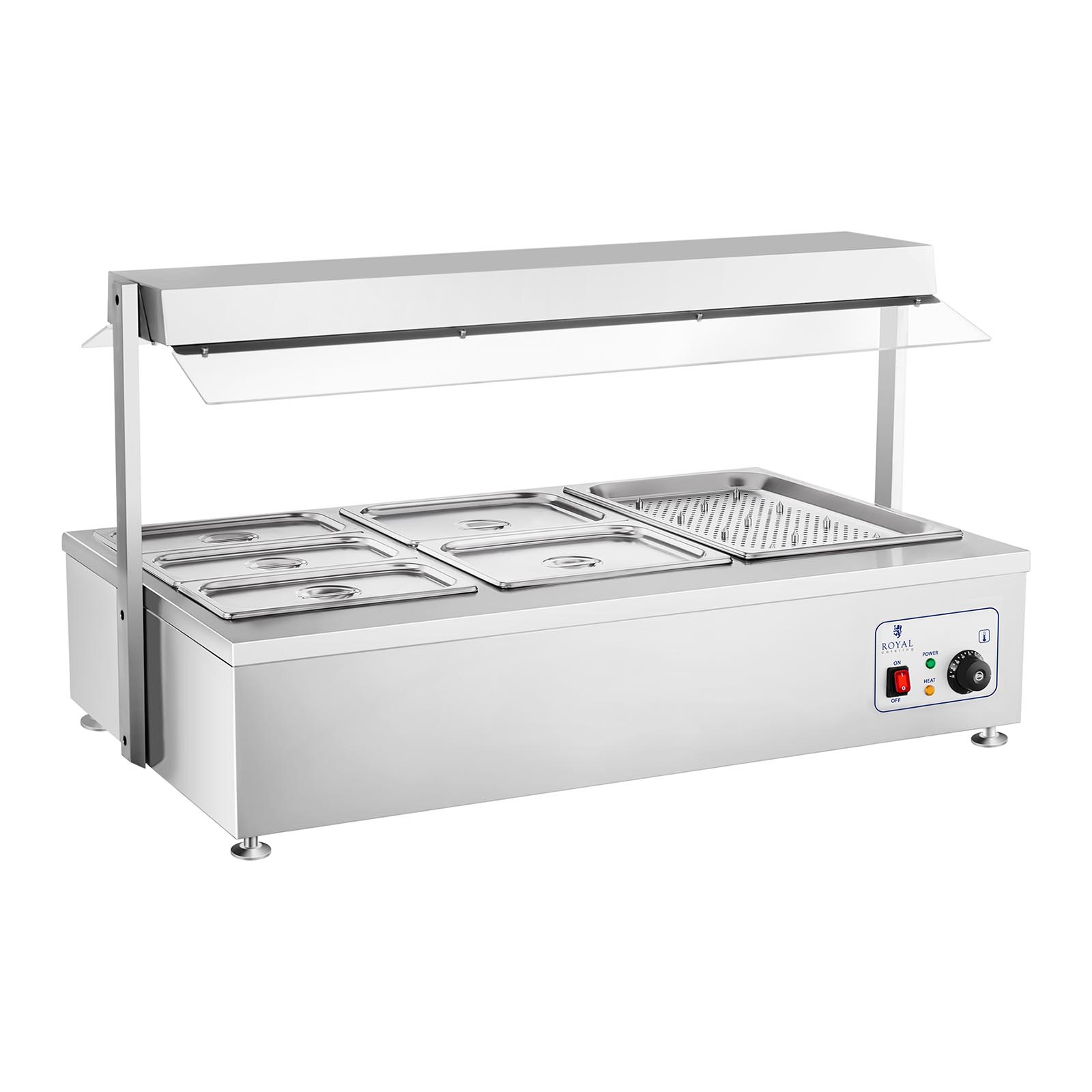 Royal Catering Bain Marie - 6 GN - mit Fleischaufsatz