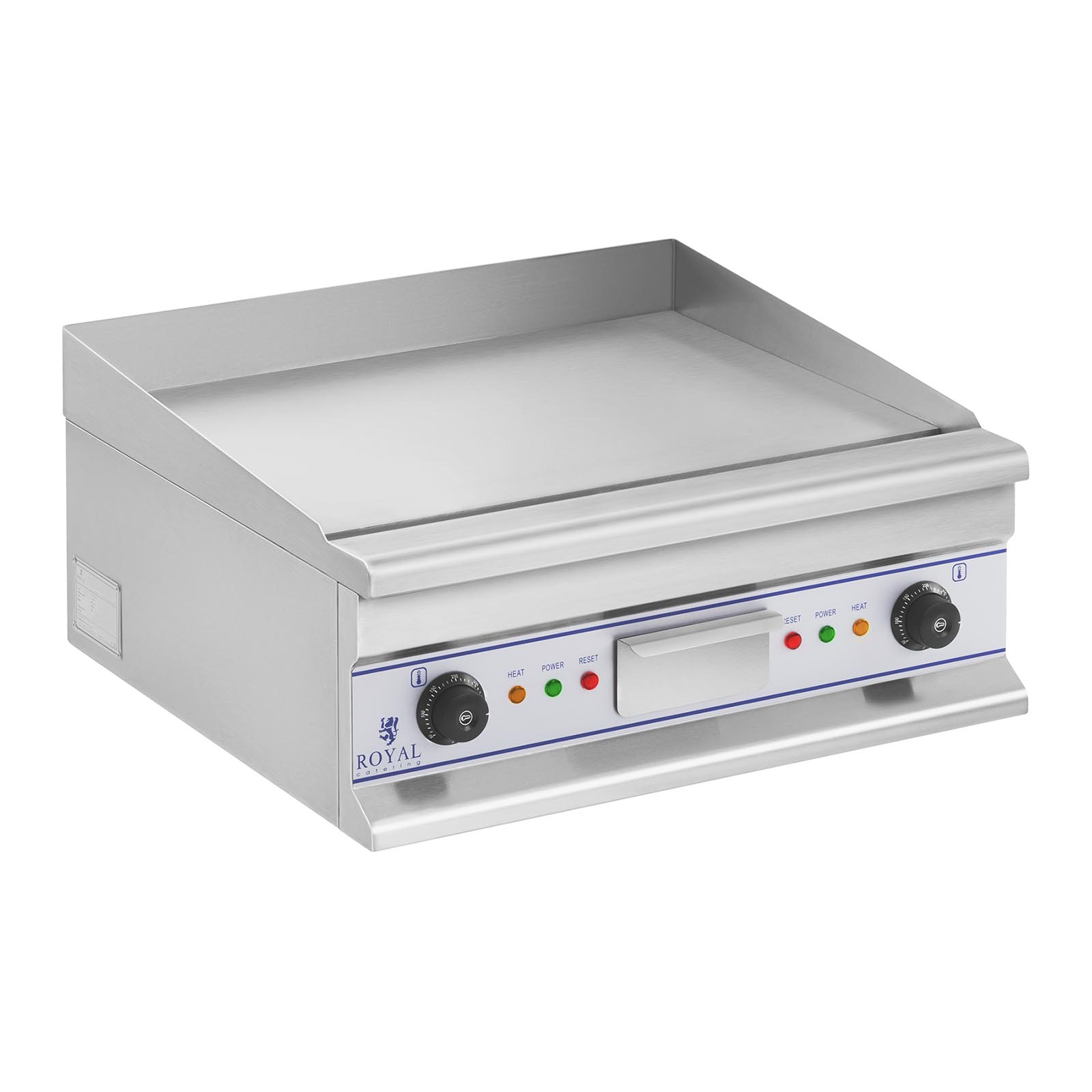 Royal Catering Doppel Elektro Grillplatte - 60 cm - glatt - 2 × 4.000 W
