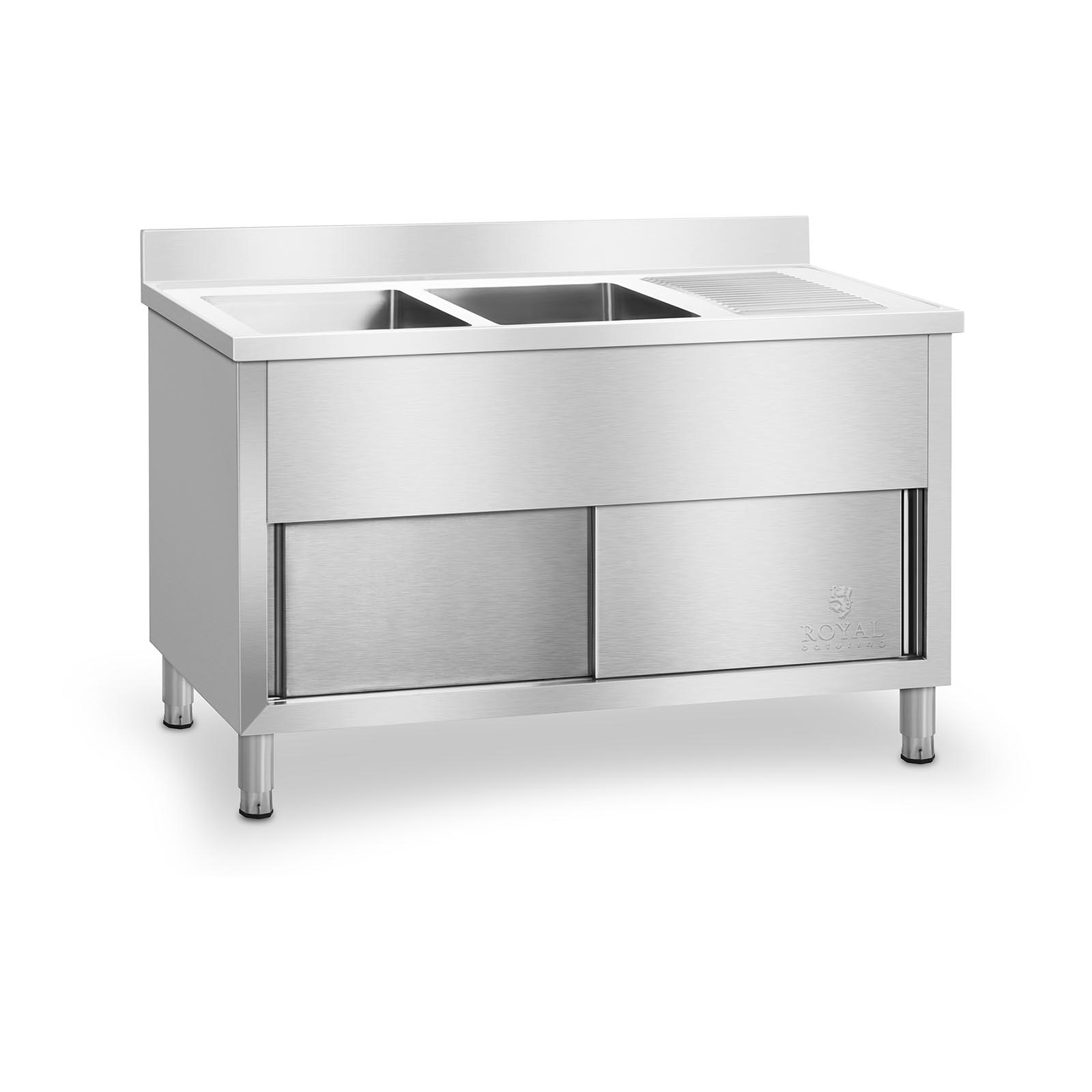 Royal Catering Doppel Spülenschrank - 140 x 60 cm