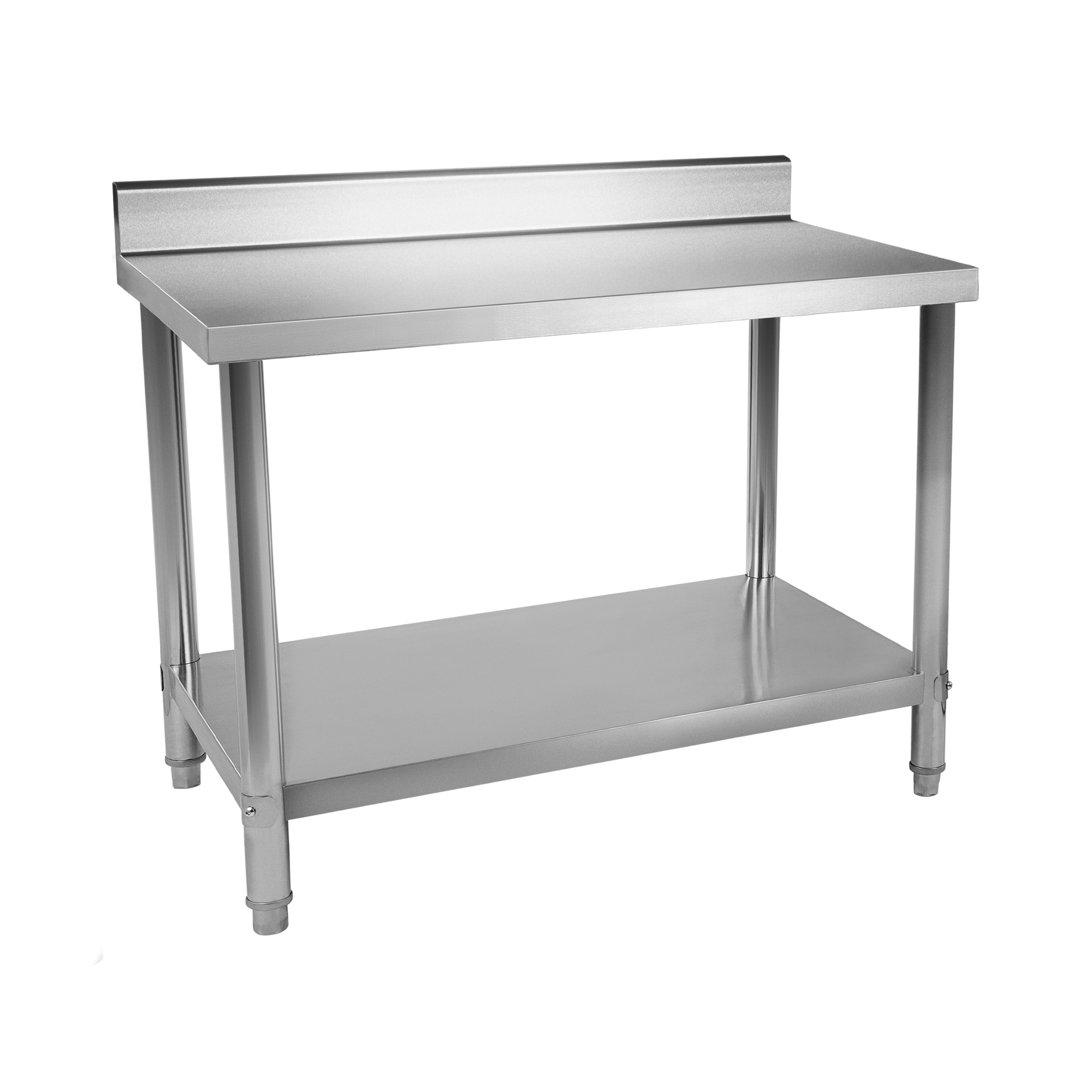 Edelstahl-Arbeitstisch - ECO - 100 x 60 cm - 400 kg - Aufkantung - Royal Catering