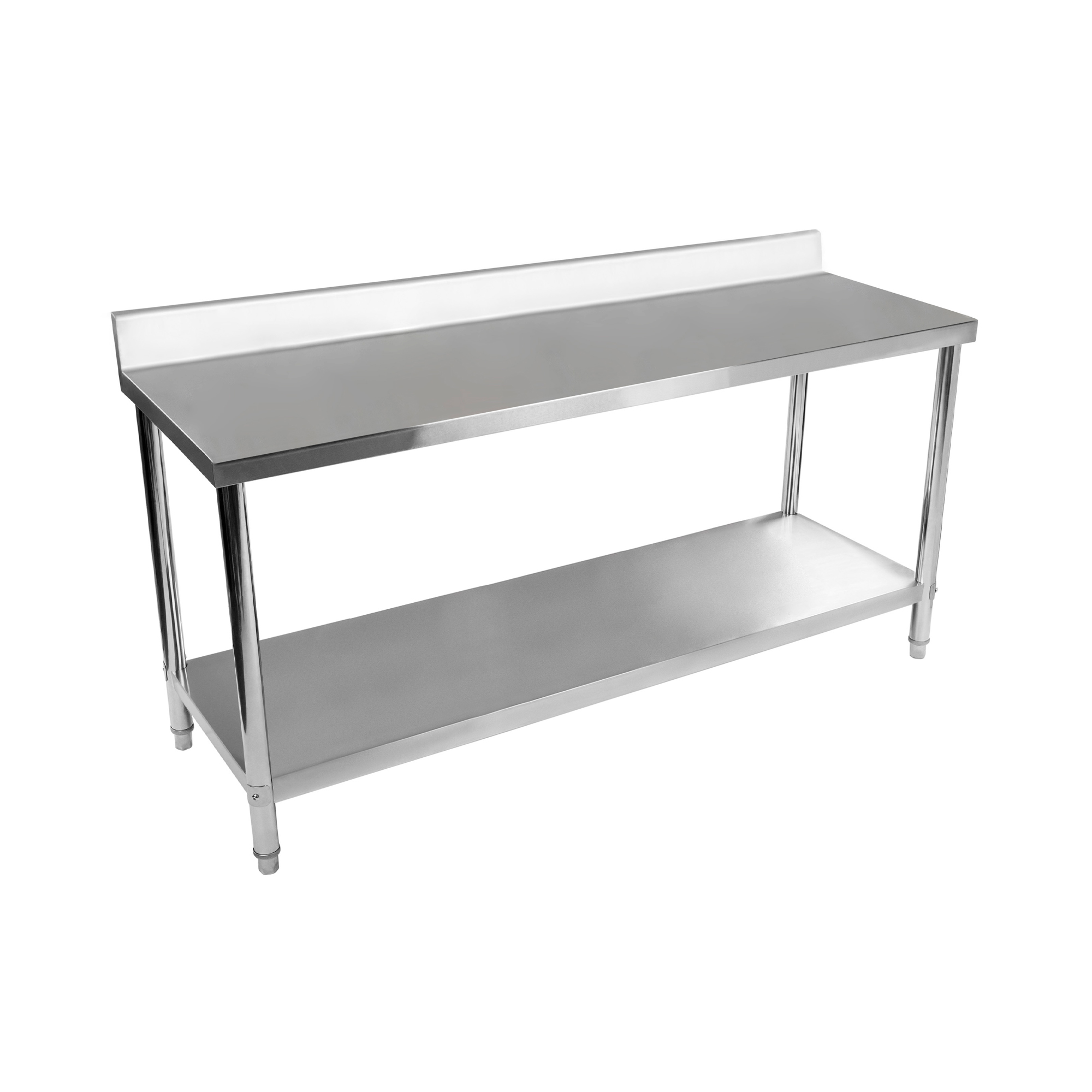 Edelstahl-Arbeitstisch - ECO - 180 x 60 cm - 400 kg - Aufkantung - Royal Catering