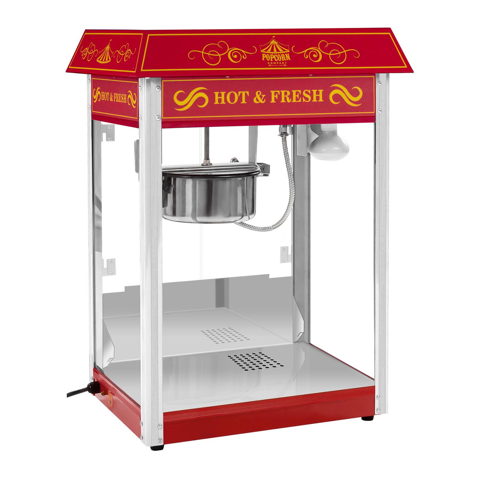 Popcornmaschine - 1500 W - 5 kg/h - Retro-Design - rot - Royal Catering