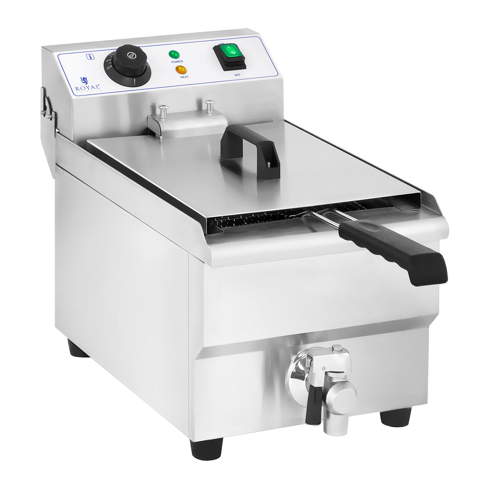 Elektro-Fritteuse - 10 l - 3000 W - Ablasshahn - Royal Catering