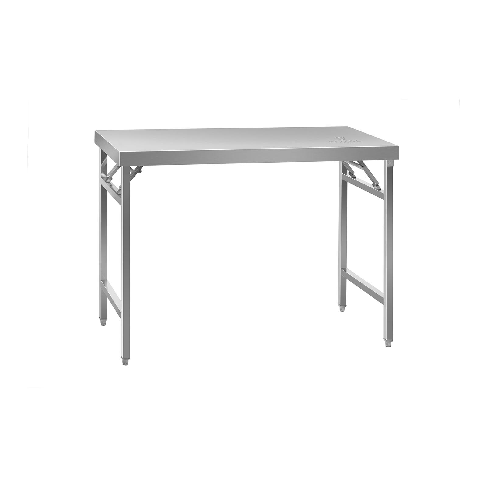 Edelstahl-Arbeitstisch - PREMIUM - 120 x 60 cm - 210 kg - klappbar - Royal Catering