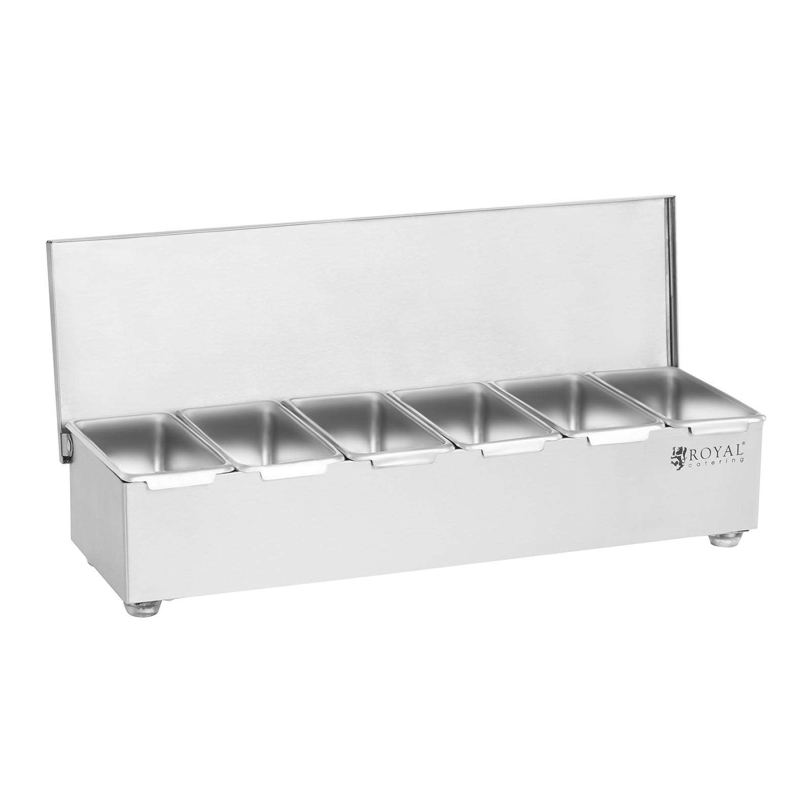 Royal Catering Zutatenbehälter - Edelstahl - 6 x 450 ml