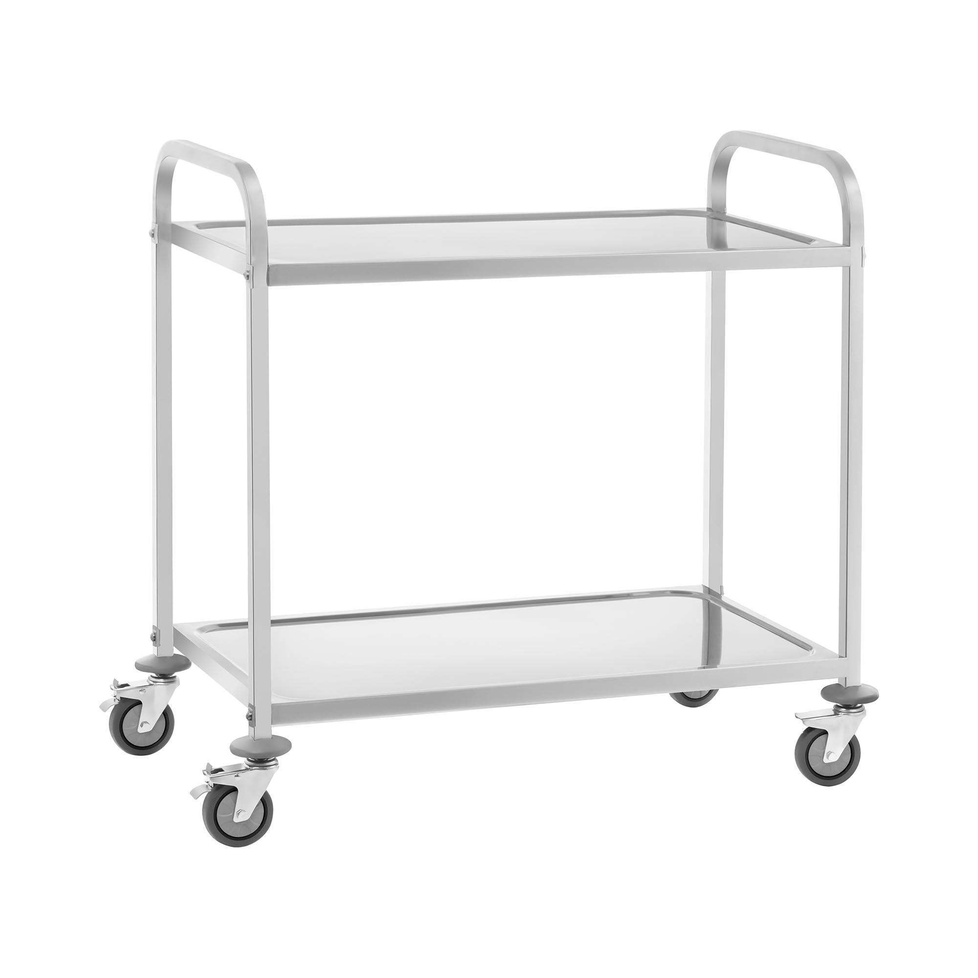 Servierwagen - Edelstahl - 2 Borde - Ablagen: 90 x 50 cm - 200 kg - Royal Catering