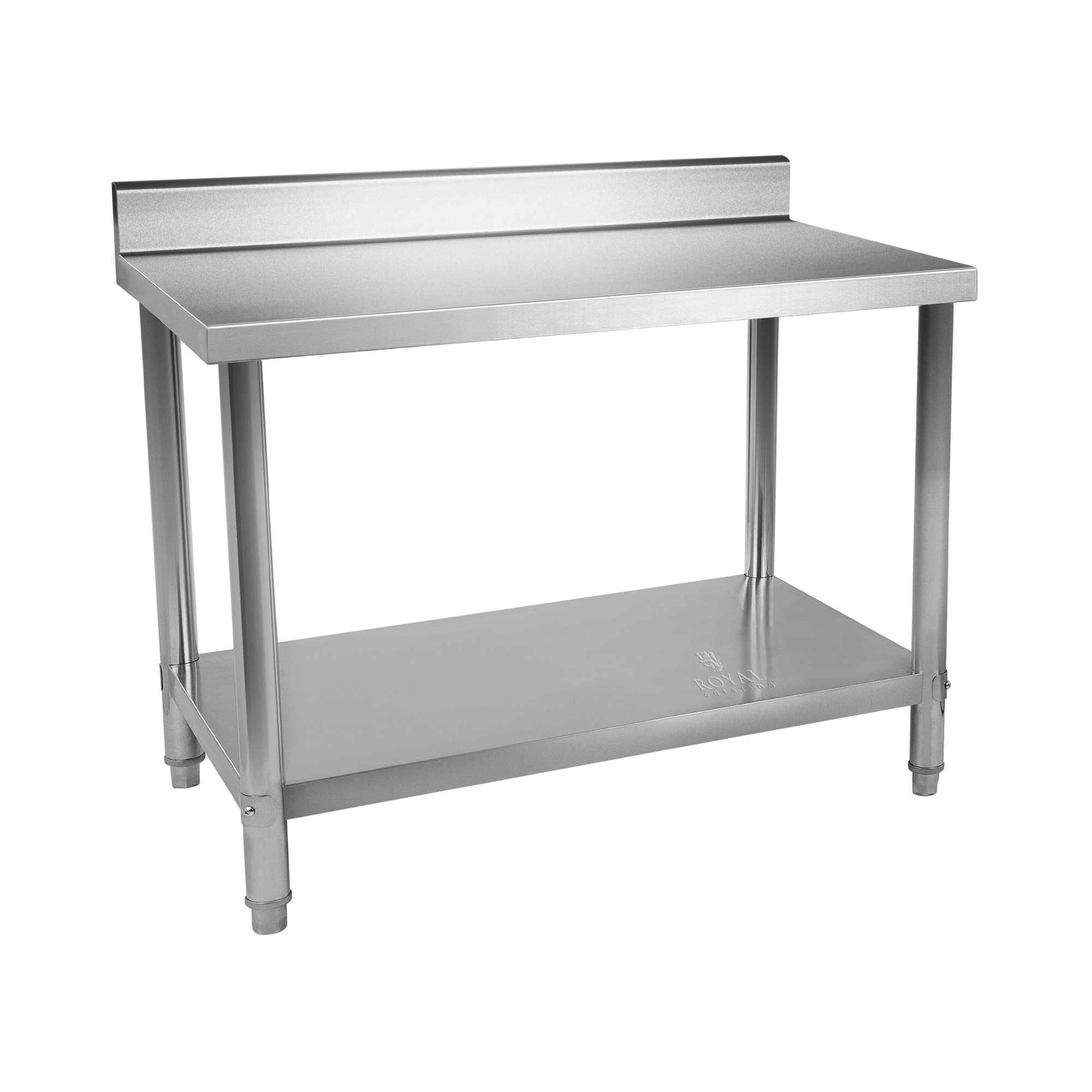 Edelstahl-Arbeitstisch - ECO - 120 x 70 cm - 250 kg - Aufkantung - Royal Catering