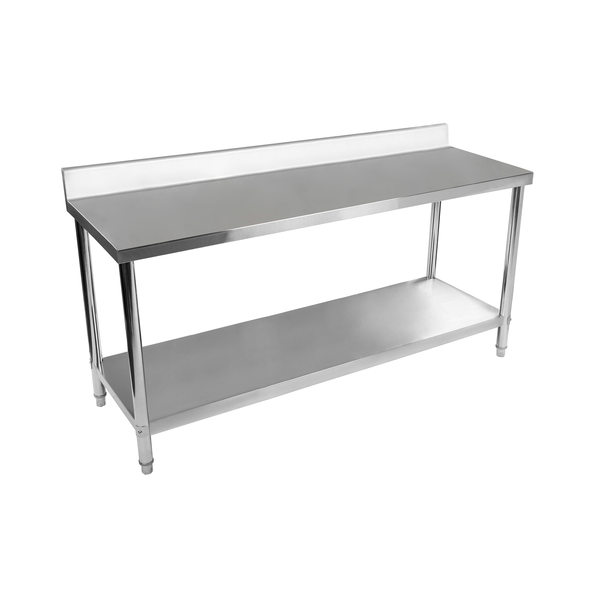 Edelstahl-Arbeitstisch - ECO - 180 x 60 cm - 250 kg - Aufkantung - Royal Catering