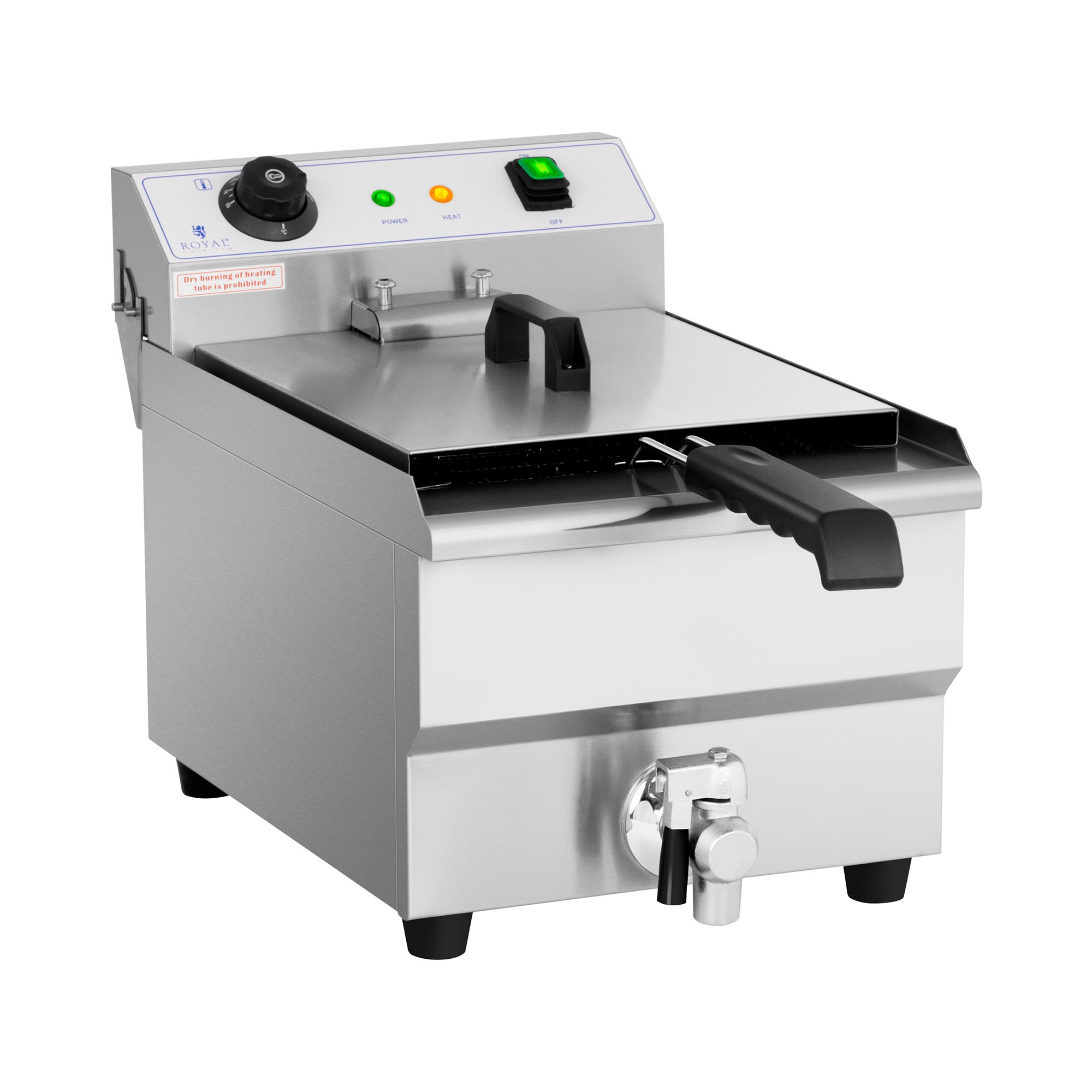 Elektro-Fritteuse - 13 l - 3200 W - Ablasshahn - Royal Catering