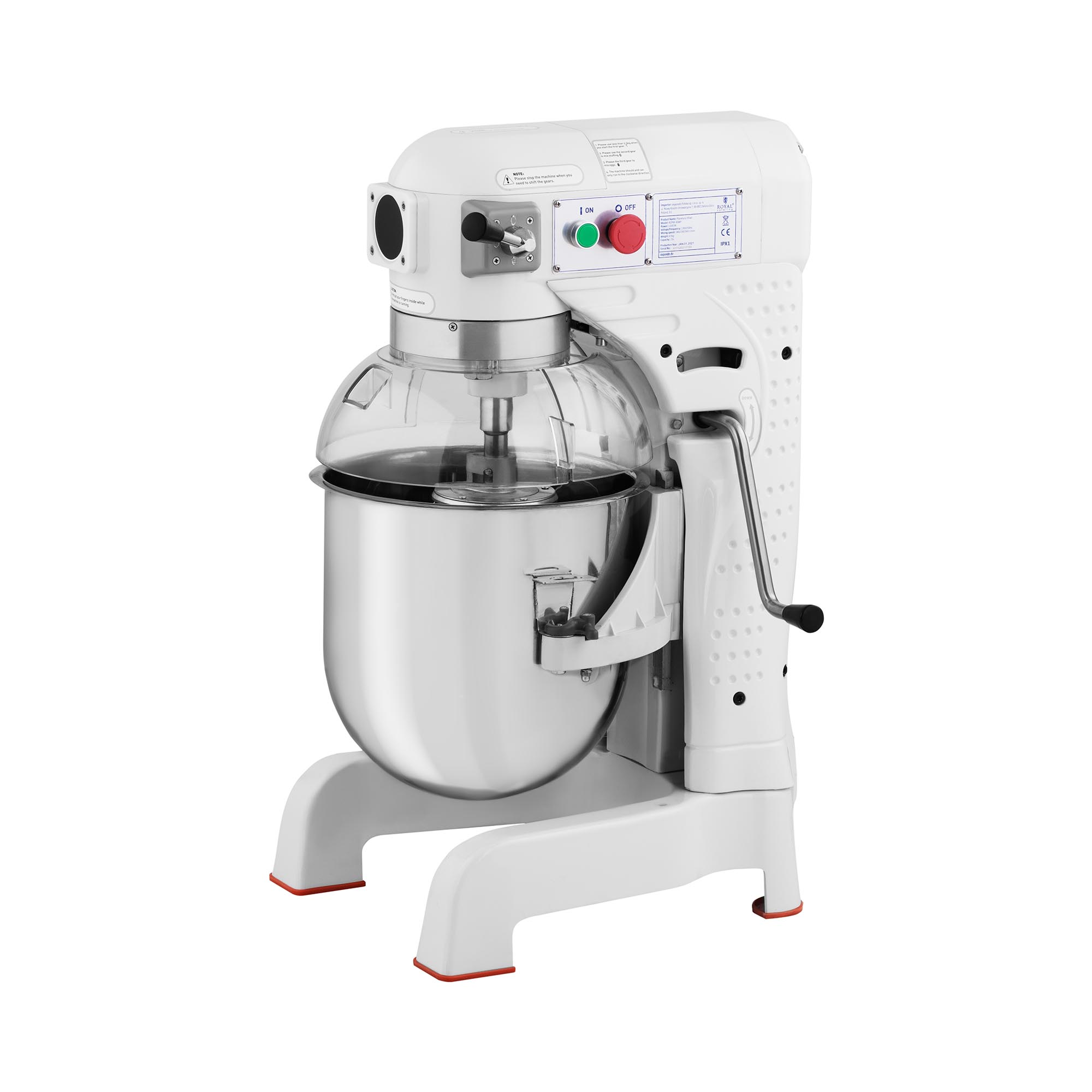 Royal Catering Teigknetmaschine - 25 L - 1100 W - Schüssel absenkbar
