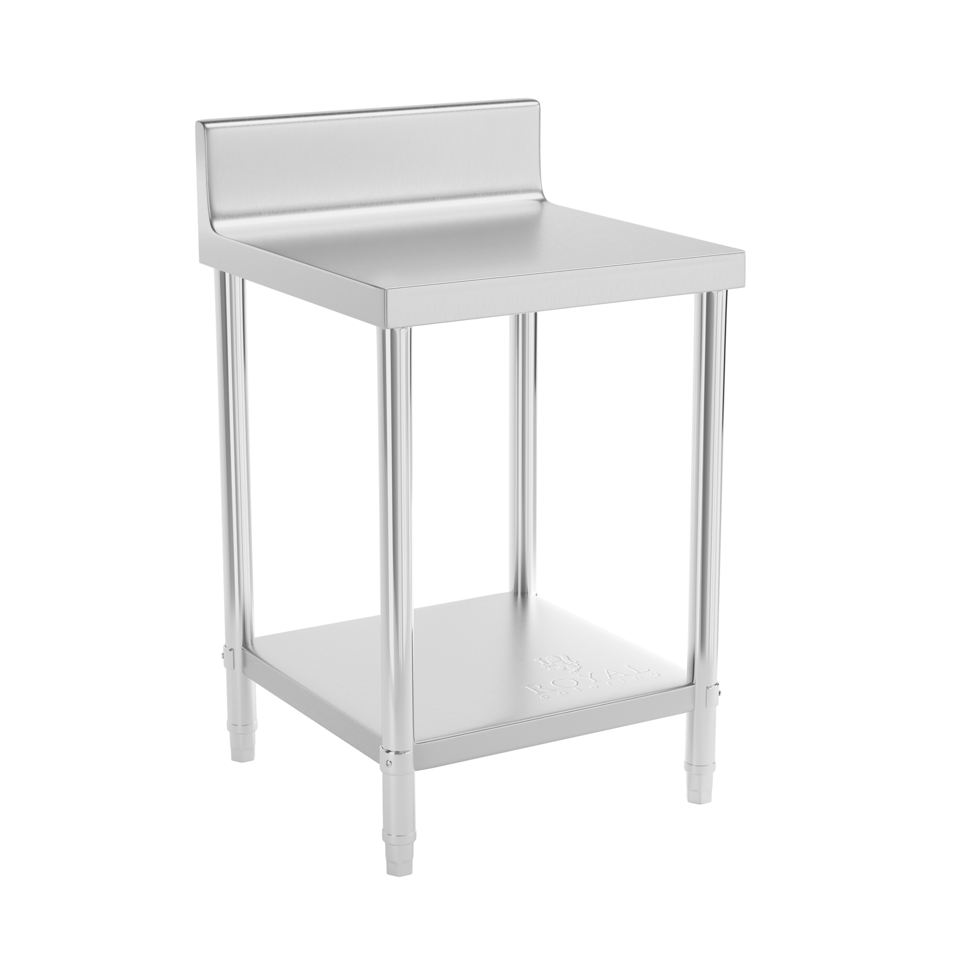 Edelstahl-Arbeitstisch - ECO - 60 x 60 cm - 250 kg - Aufkantung - Royal Catering