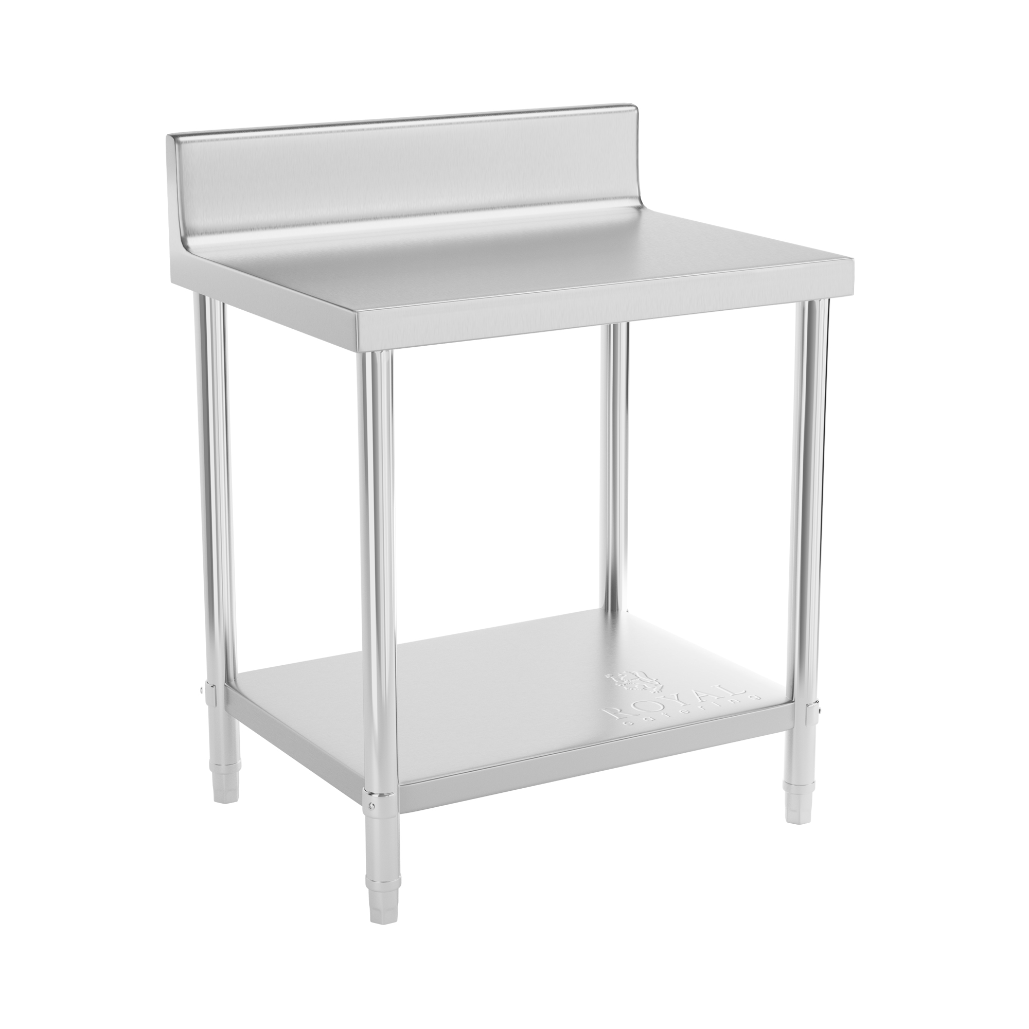 Edelstahl-Arbeitstisch - ECO - 80 x 60 cm - 250 kg - Aufkantung - Royal Catering