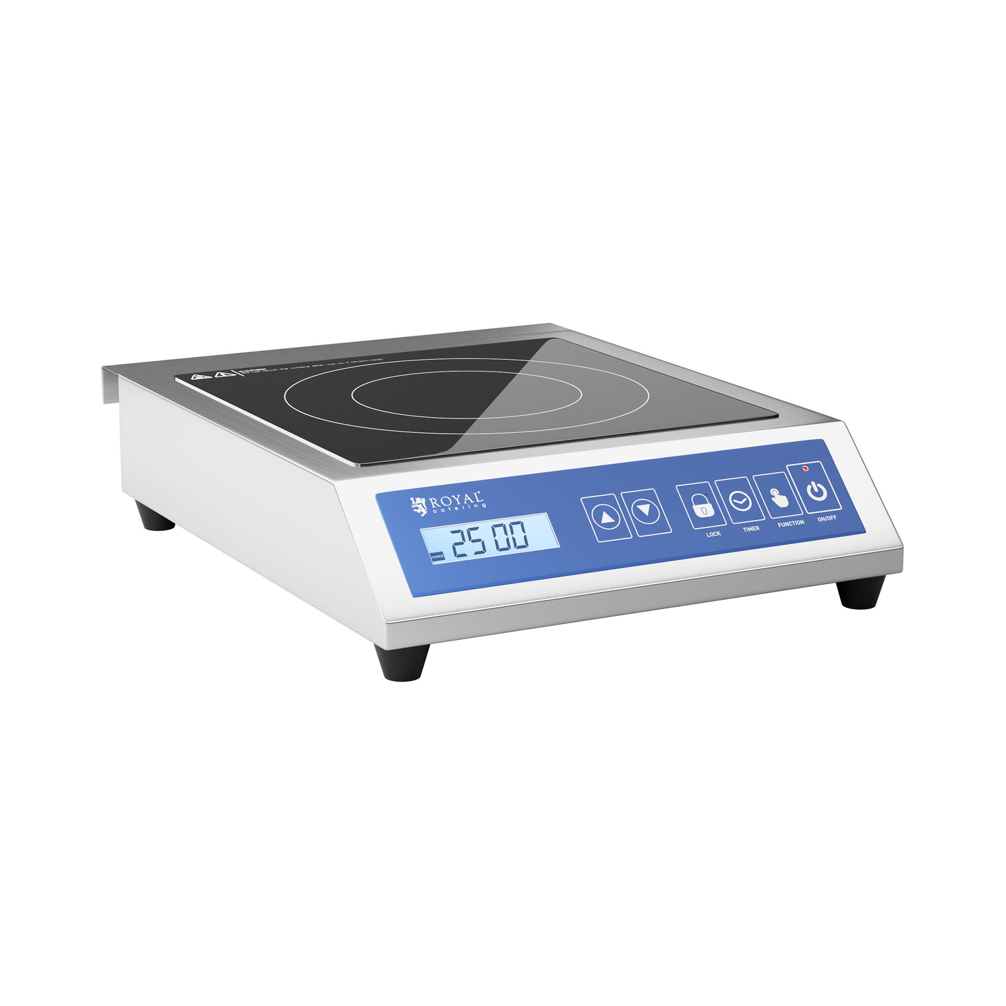 Induktionsplatte - 3500 W - 25 cm - 240 °C - Timer - Touchdisplay - Royal Catering
