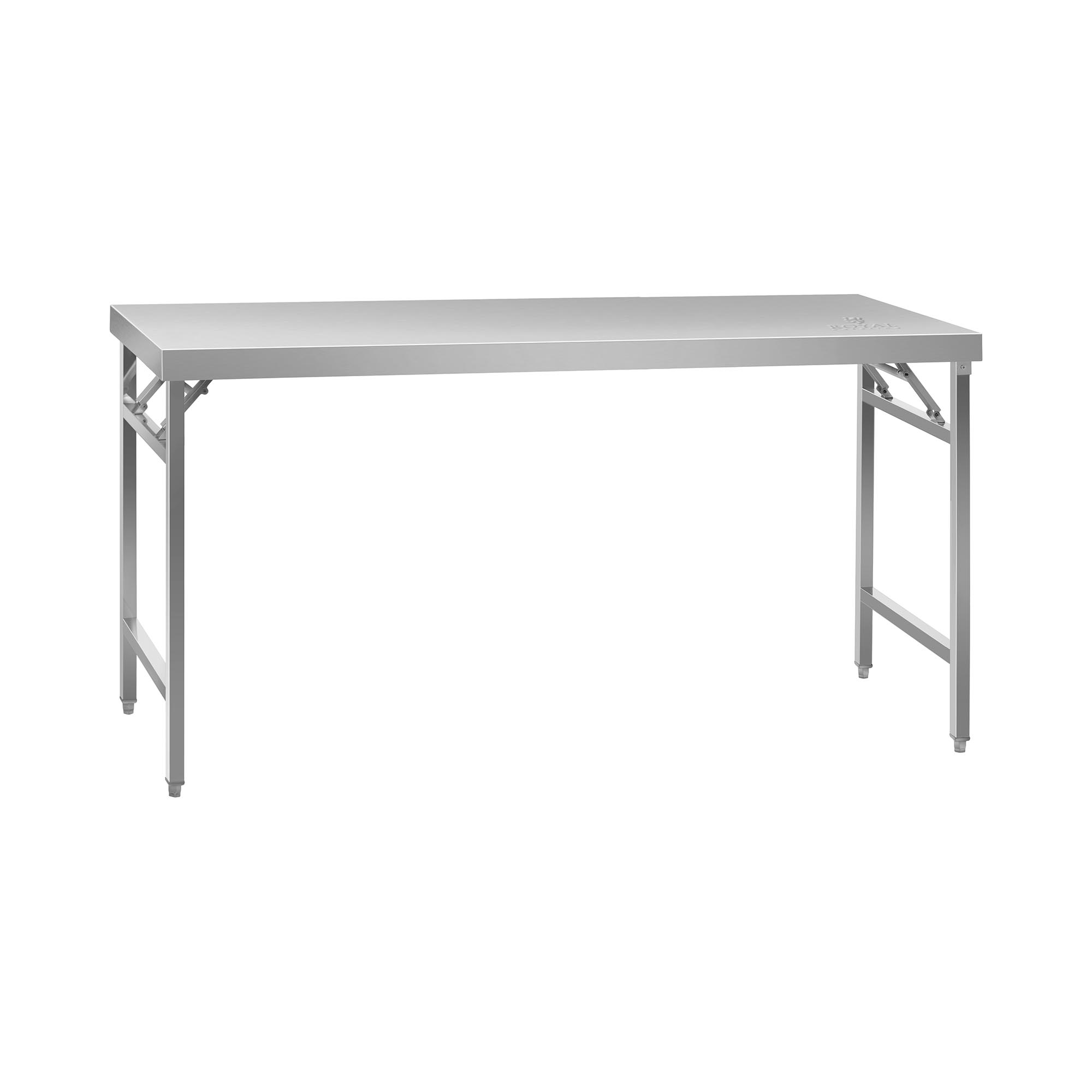 Edelstahl-Arbeitstisch - PREMIUM - 60 x 180 cm - 230 kg - klappbar - Royal Catering