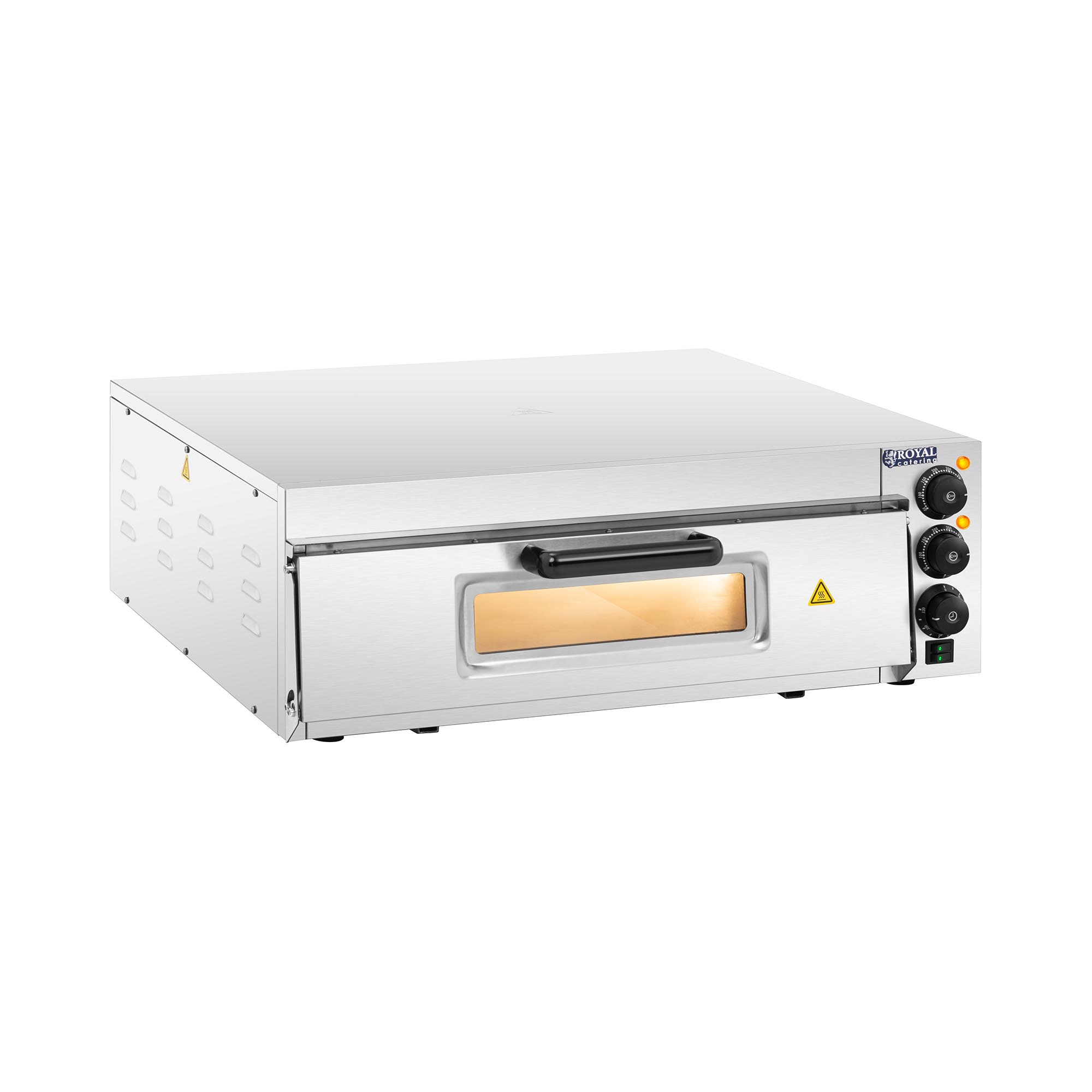 Elektro-Pizzaofen - 1 x 60 cm - 1 Kammer - 3000 W - 230 V - manuell - Glastür - Royal Catering