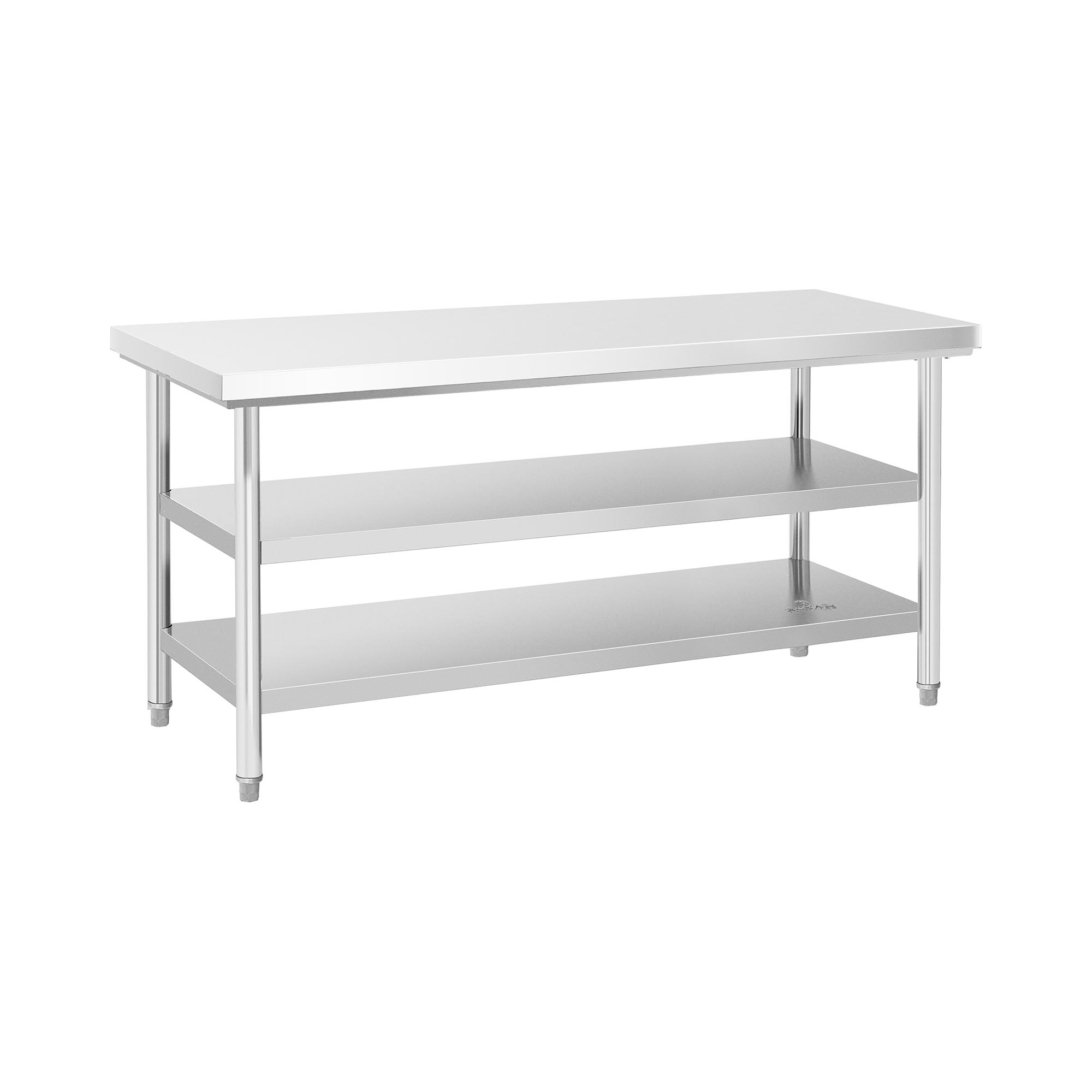 Edelstahl-Arbeitstisch - ECO - 60 x 180 cm - 500 kg - Zwischenboden - Royal Catering