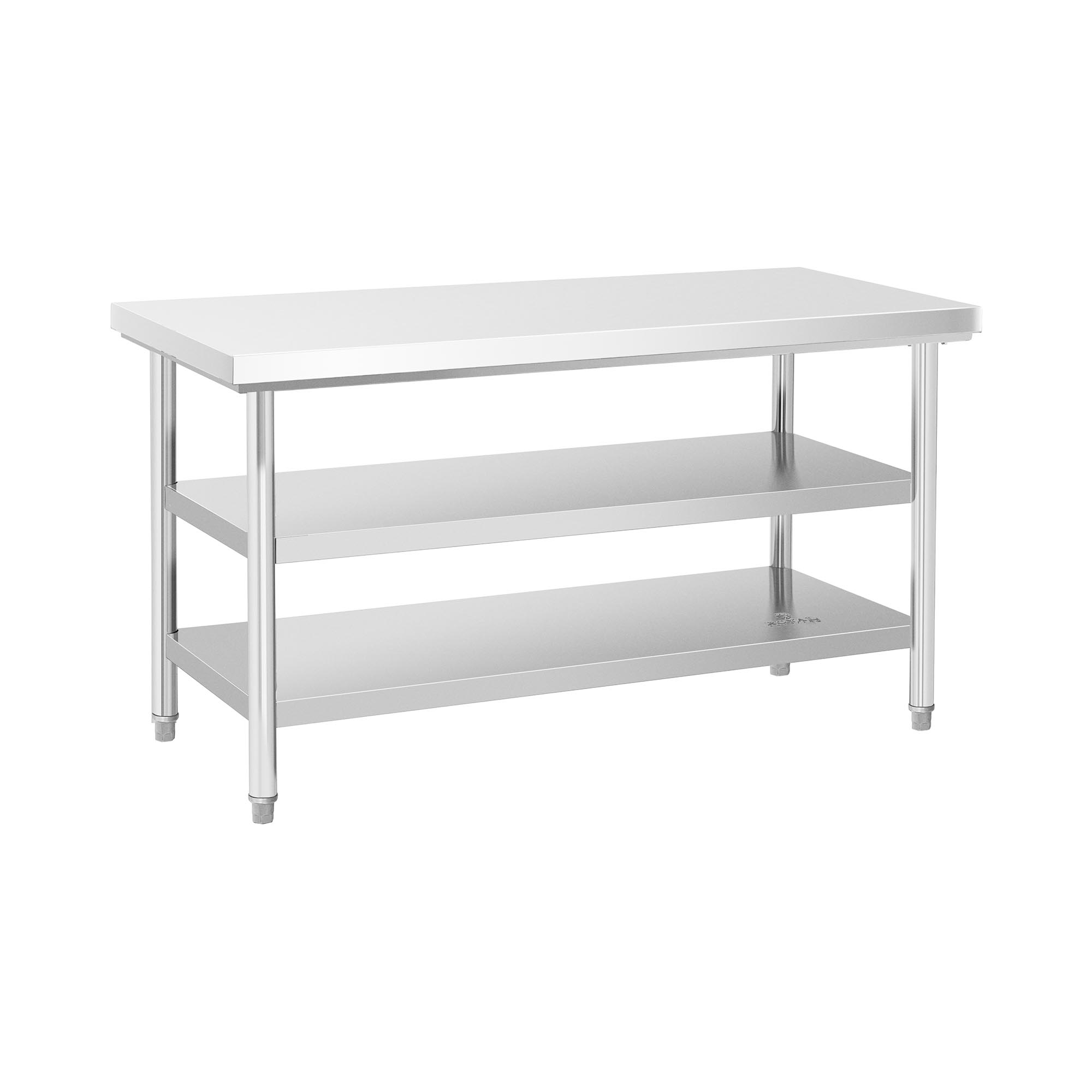 Edelstahl-Arbeitstisch - ECO - 150 x 70 cm - 500 kg - Zwischenboden - Royal Catering