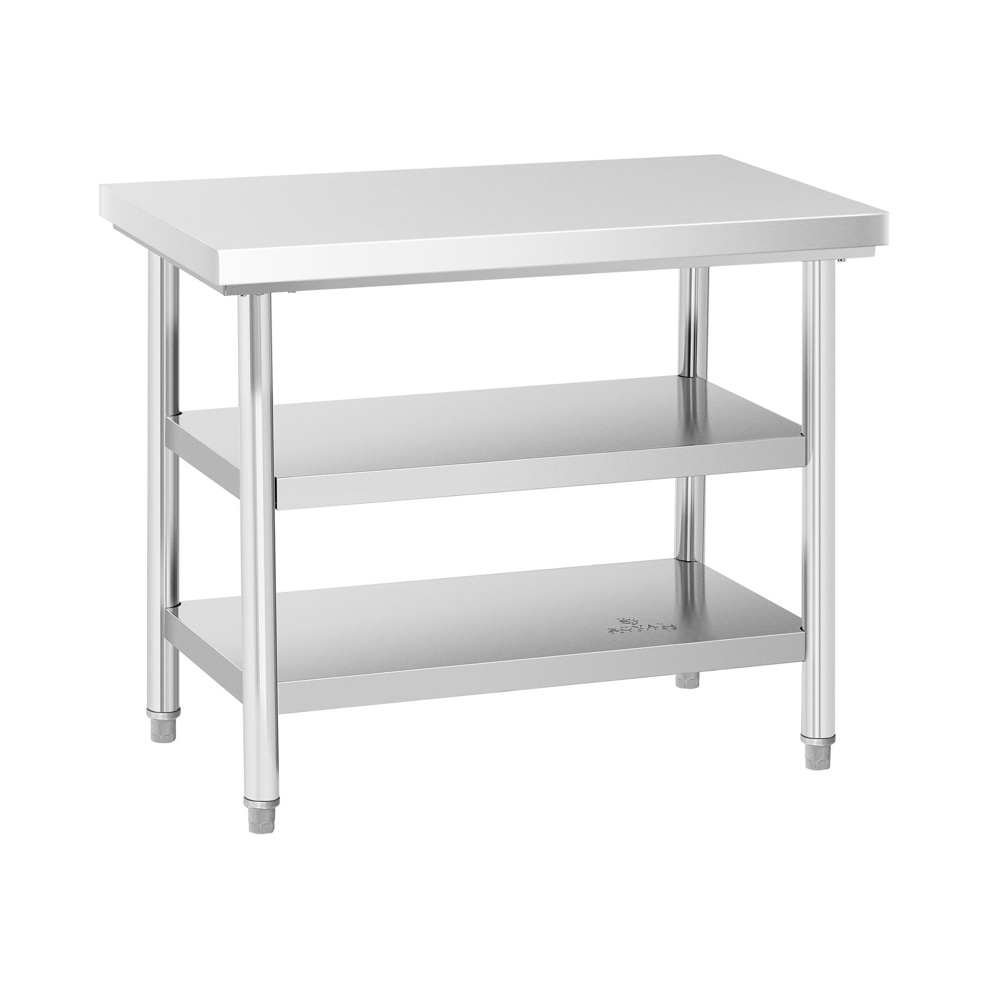 Edelstahl-Arbeitstisch - ECO - 100 x 60 cm - 500 kg - Zwischenboden - Royal Catering