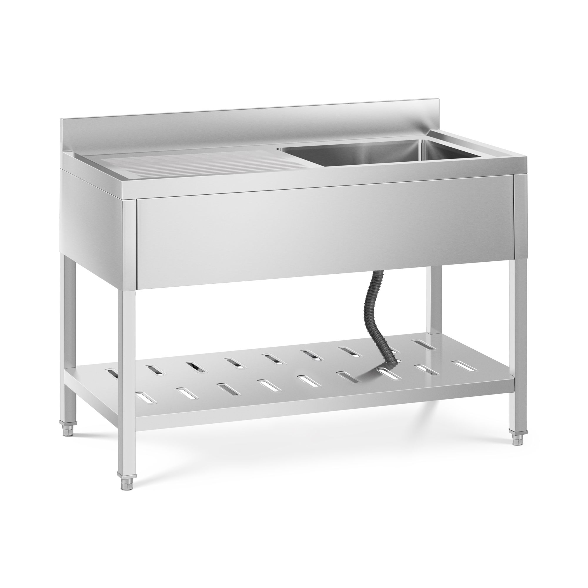 Royal Catering Spültisch - 1 Becken - Edelstahl - 120 x 60 cm