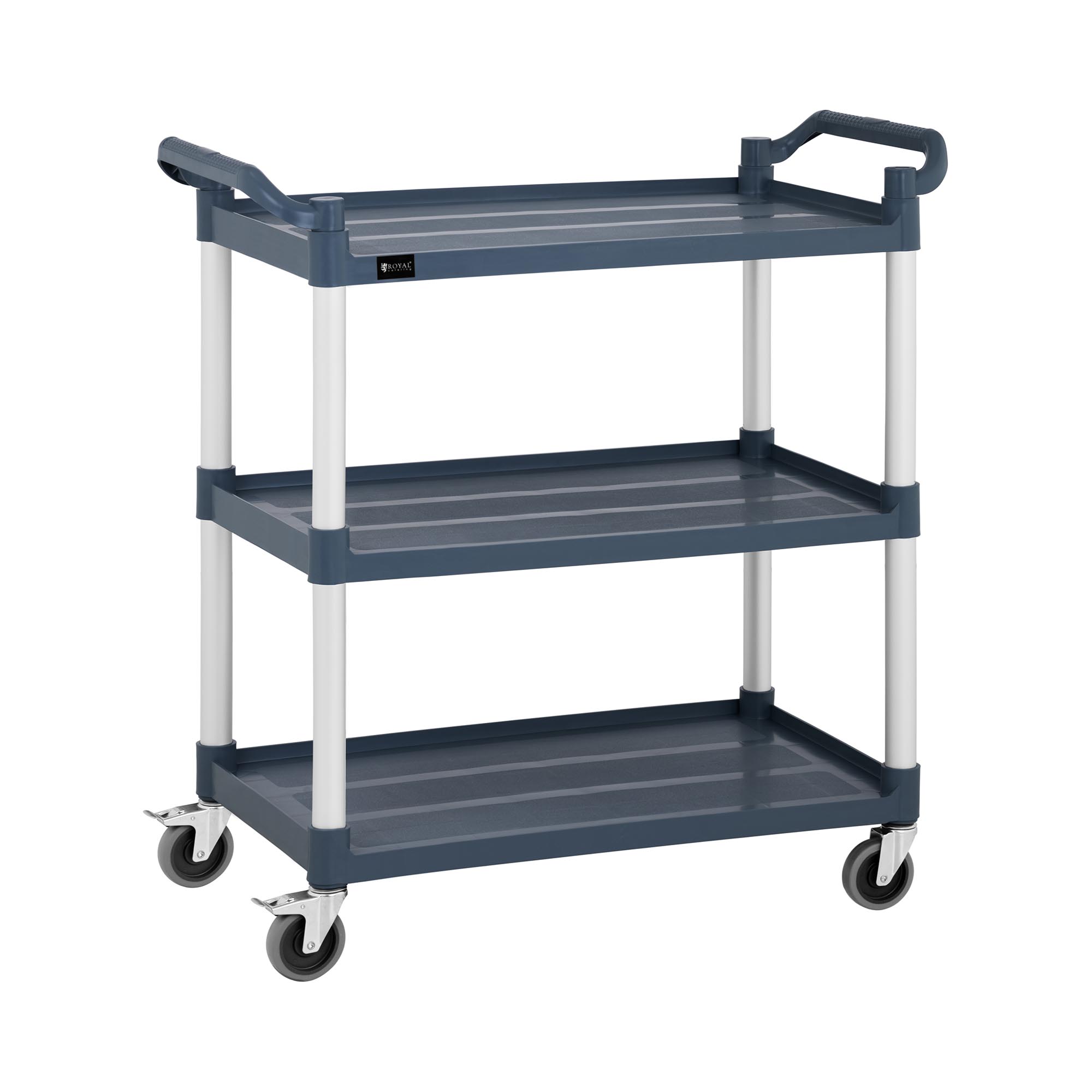 Servierwagen - Kunststoff / Aluminium - 3 Borde - Ablagen: 85 x 50 cm - 150 kg - grau - Royal Catering