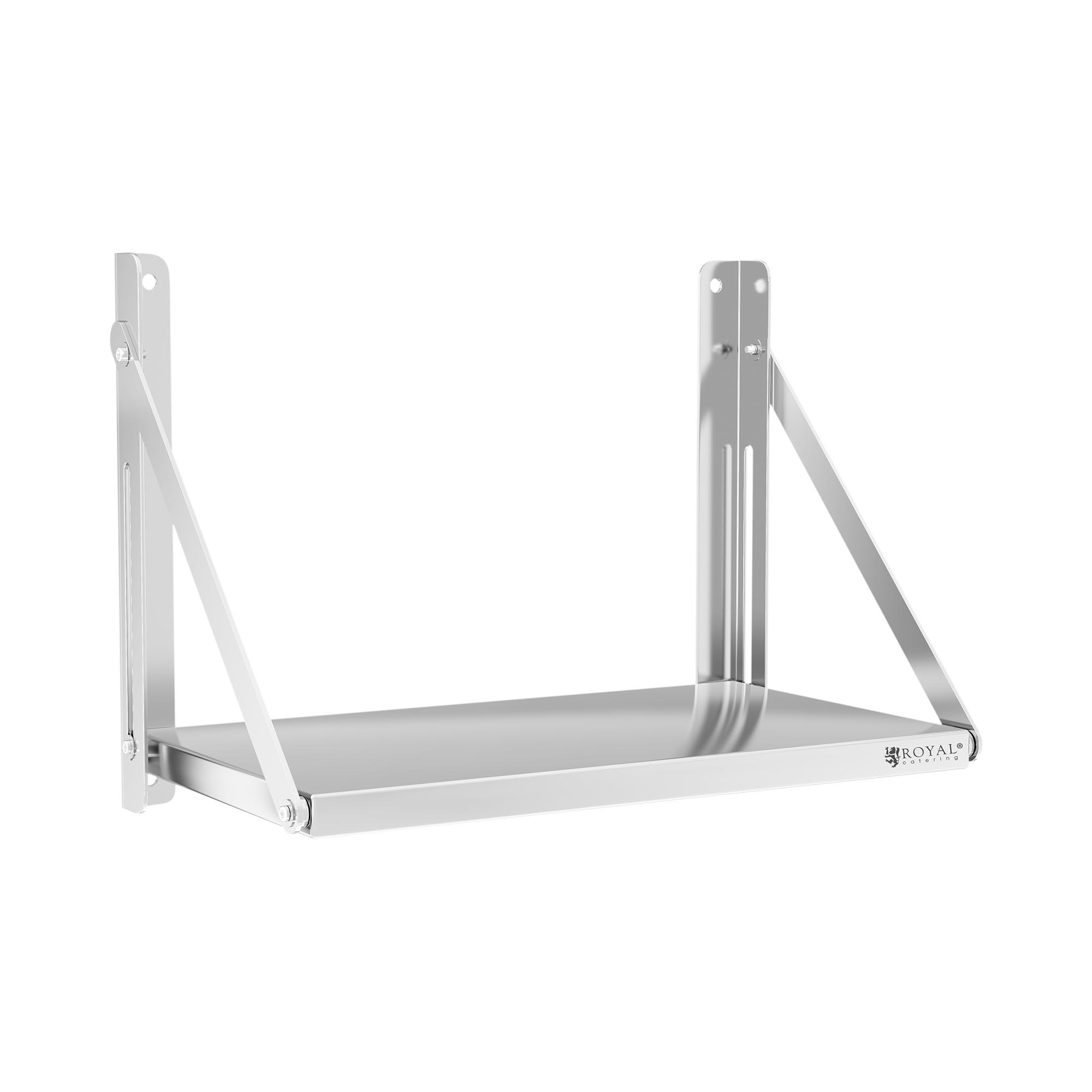 Royal Catering Wandbord - klappbar - 60 x 30 cm - 40 kg - Edelstahl