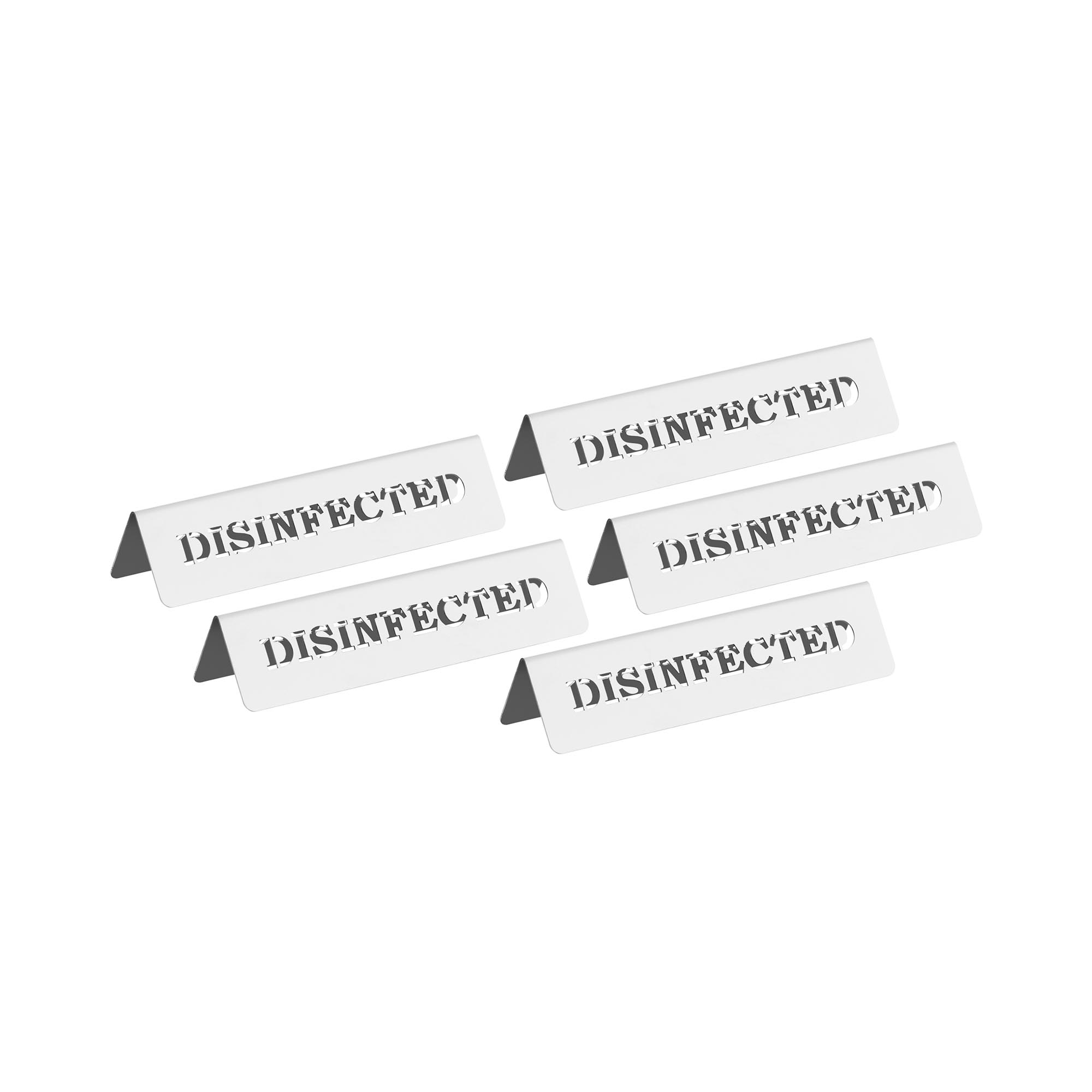 Royal Catering Tischaufsteller Desinfiziert - deutsch/englisch - Edelstahl - 5 Stück