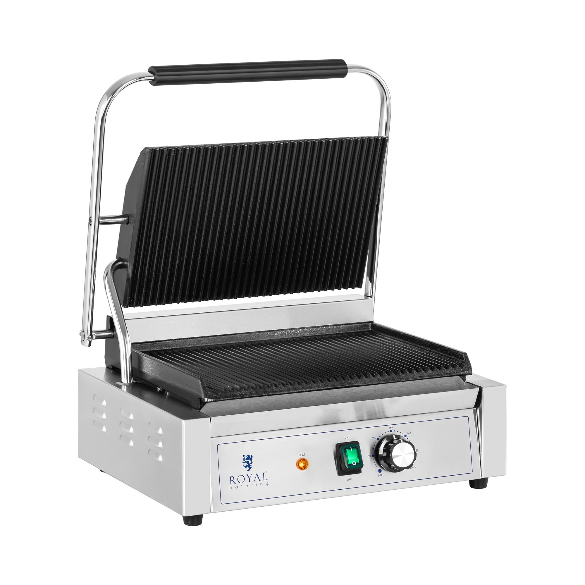 Royal Catering Kontaktgrill - 2.200 W - geriffelt