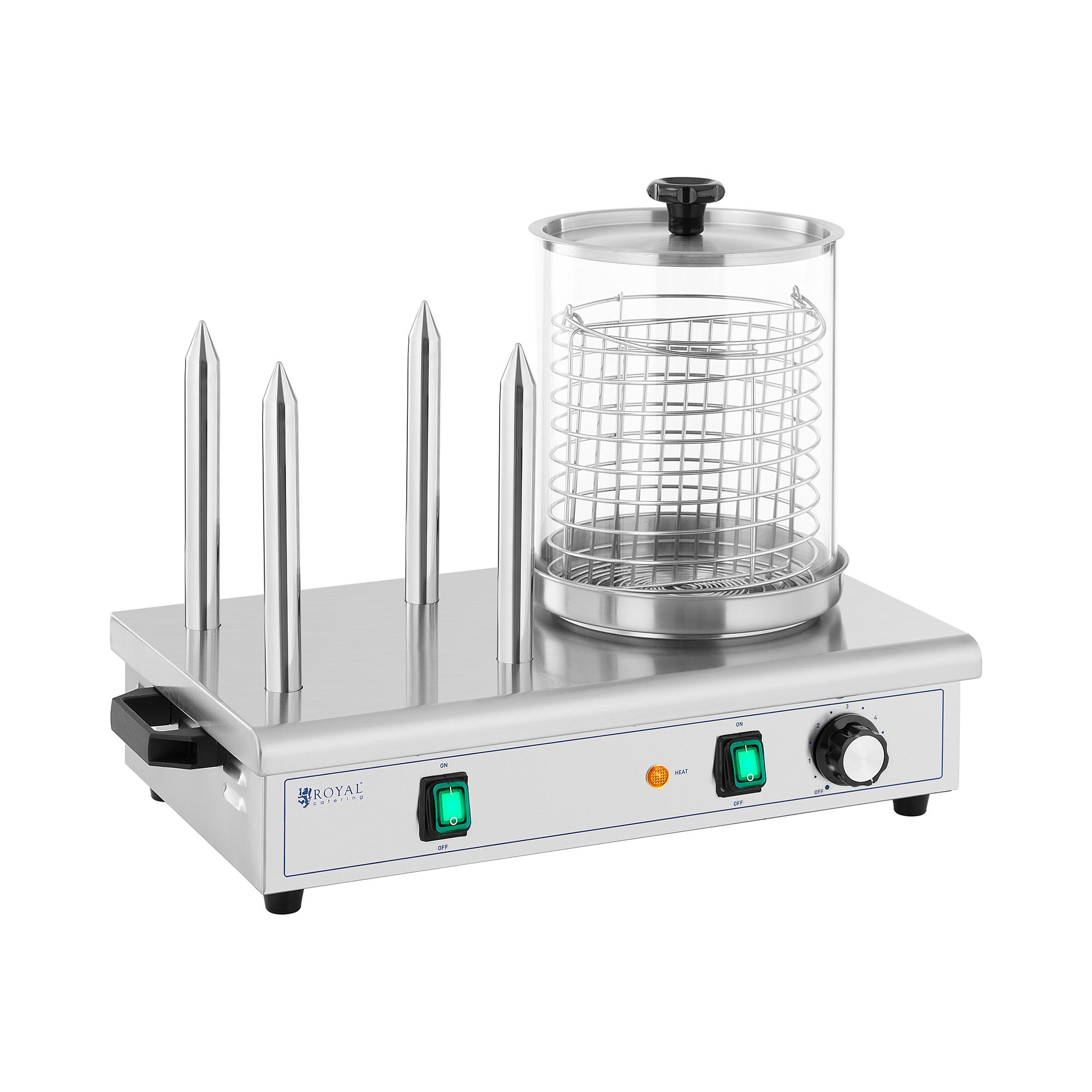 Hot-Dog-Maker - 550 W - Royal Catering - 4 Heizspieße
