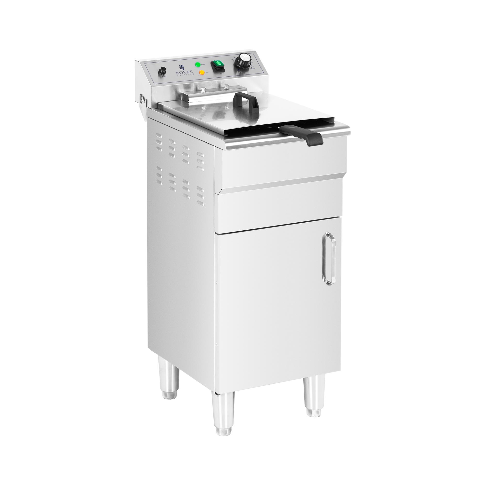 Elektro-Fritteuse - 16 l - 5000 W - 400 V - Unterschrank - Ablasshahn - Royal Catering