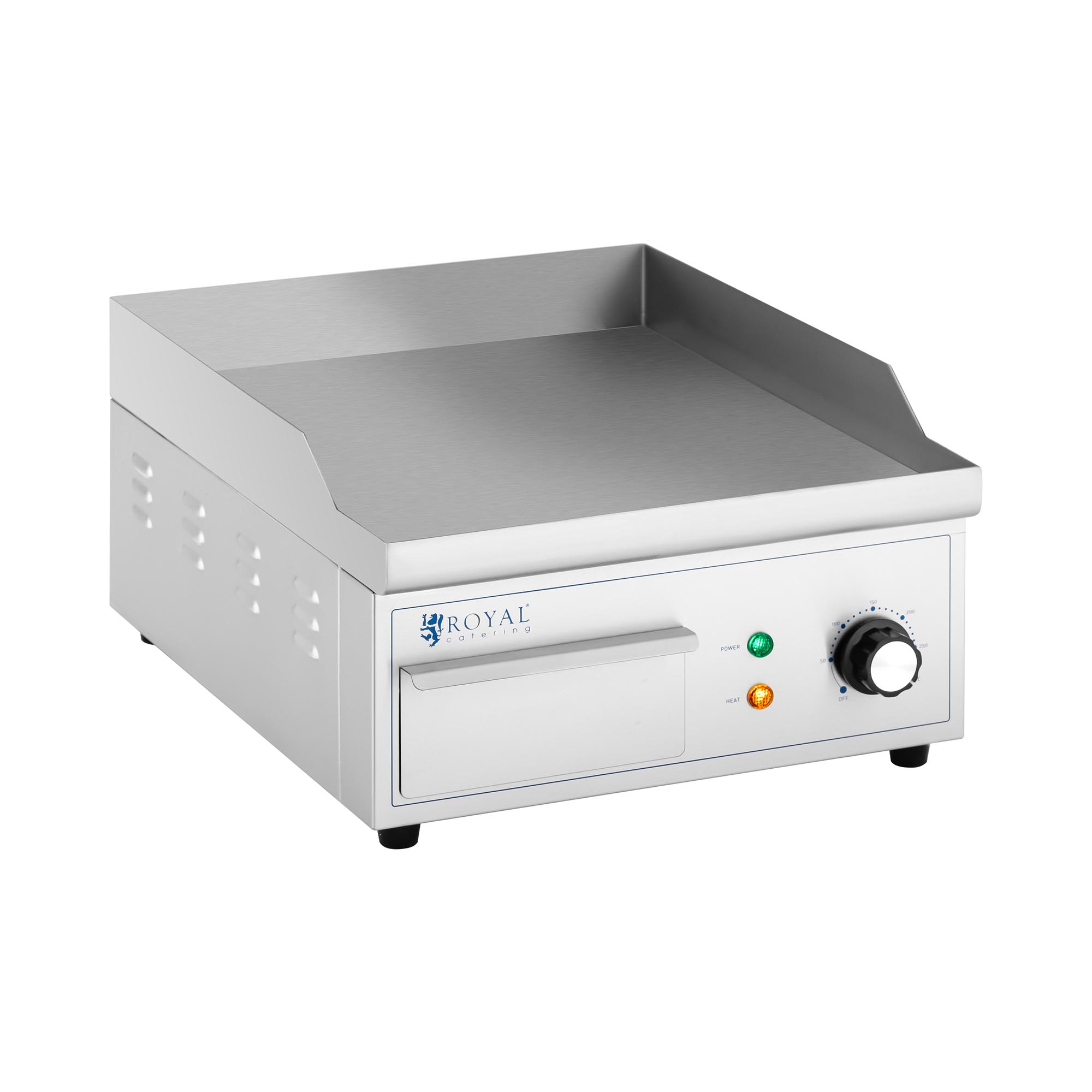 Elektro Grillplatte - 350 x 380 mm - Royal Catering - glatt - 2000 W