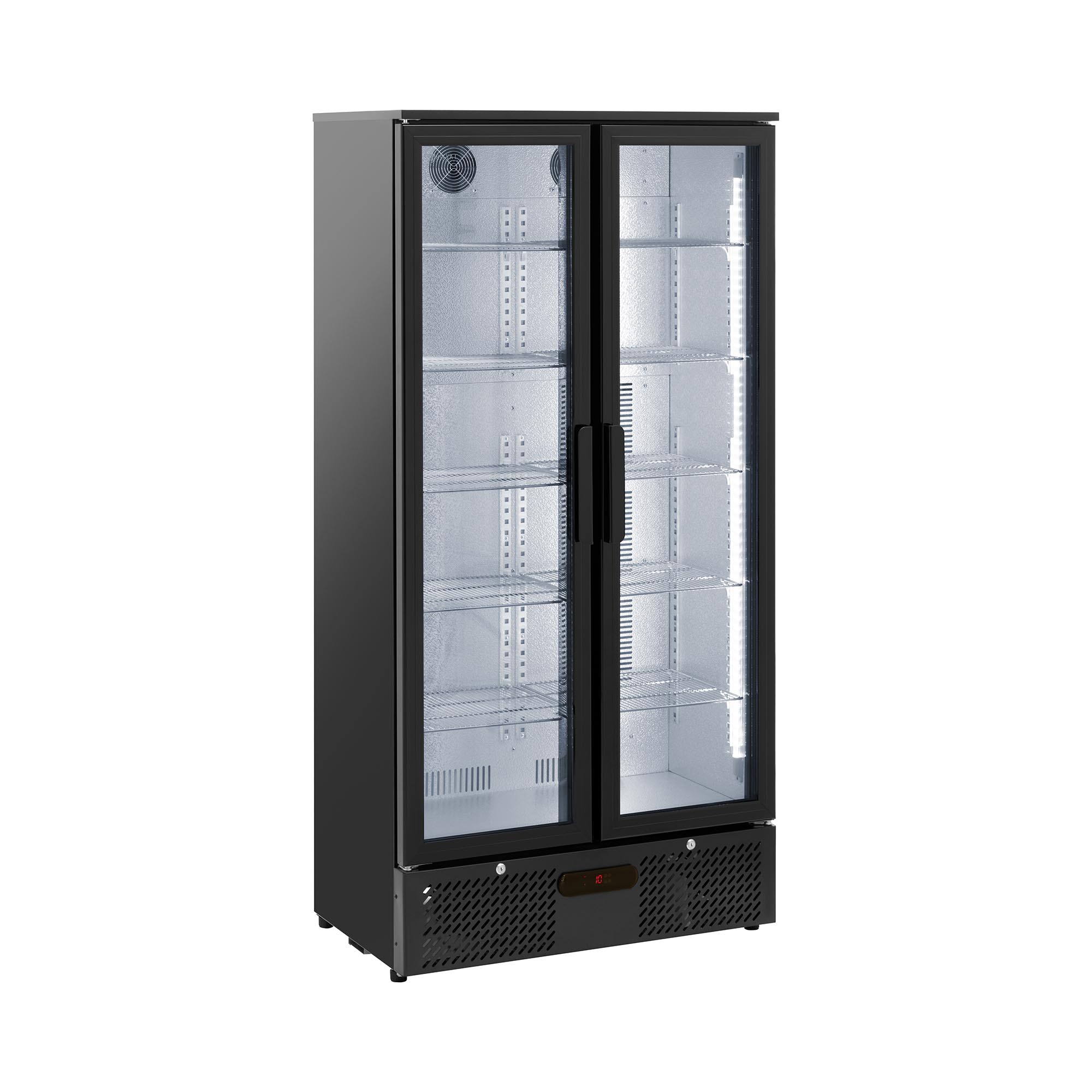 Getränkekühlschrank - 458 l - Royal Catering - Schwarzer, pulverbeschichteter Stahl