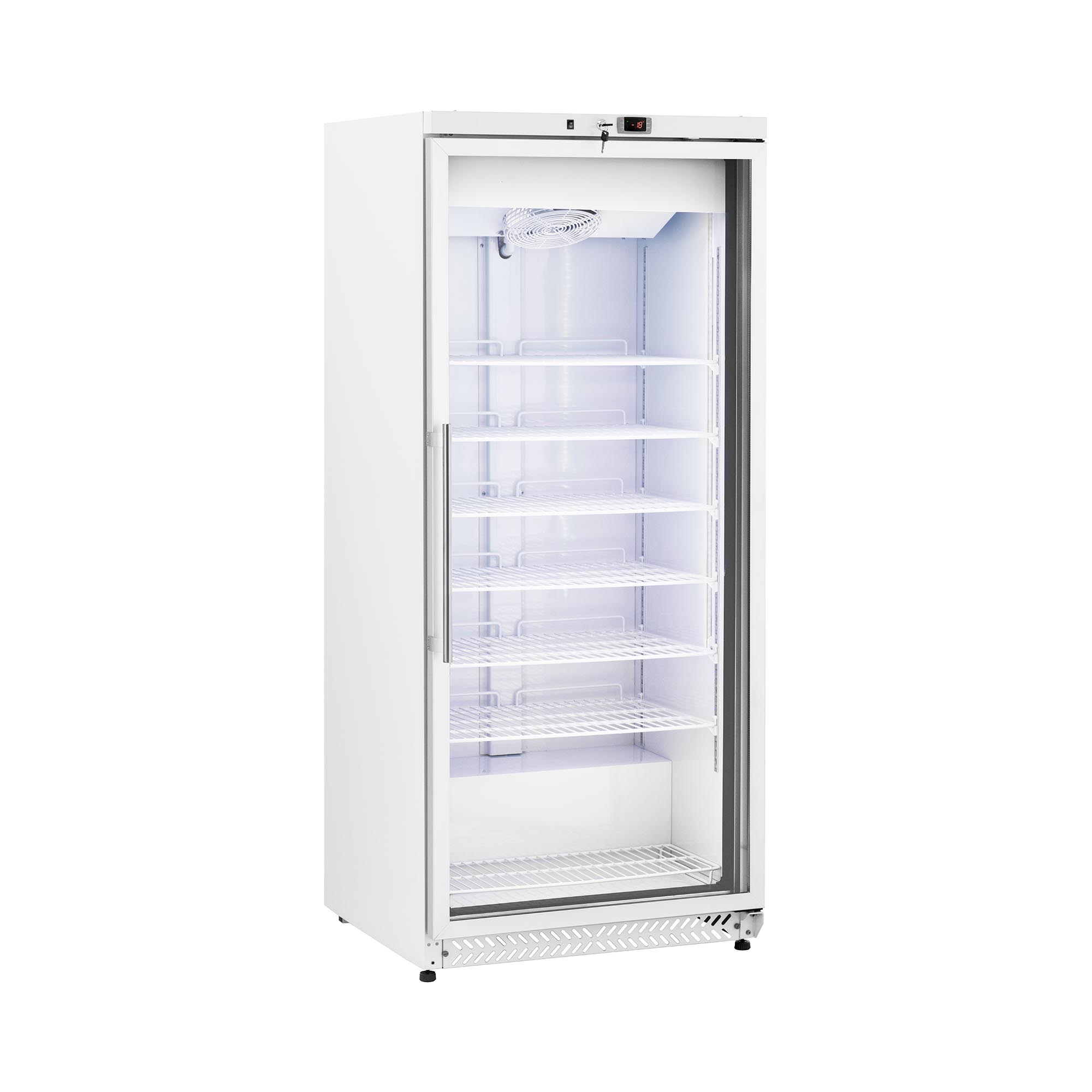 Gefrierschrank - 580 L - Royal Catering - Glastür - Silbern - Kältemittel R290