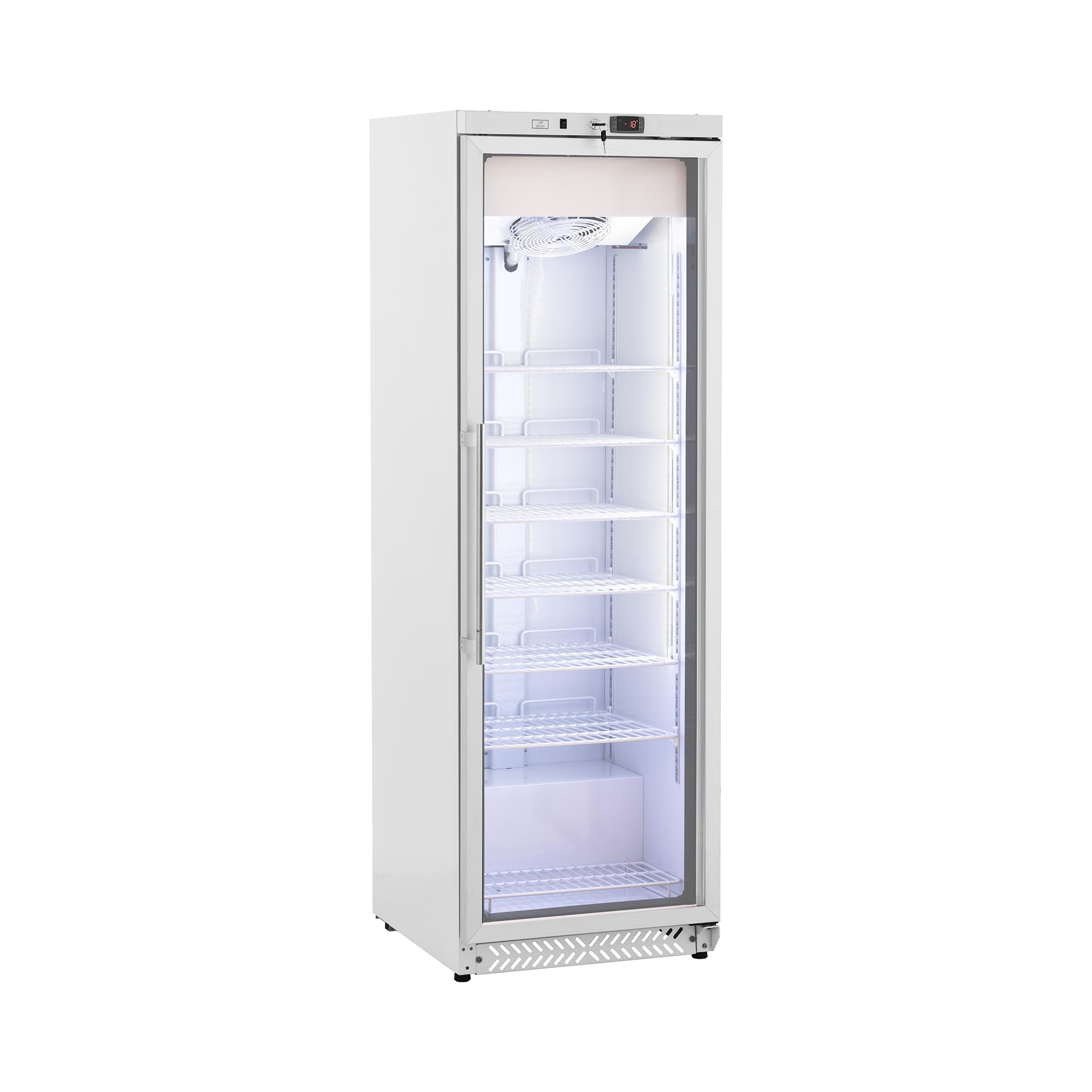 Gefrierschrank - 380 L - Royal Catering - Glastür - Weiß - Kältemittel R290