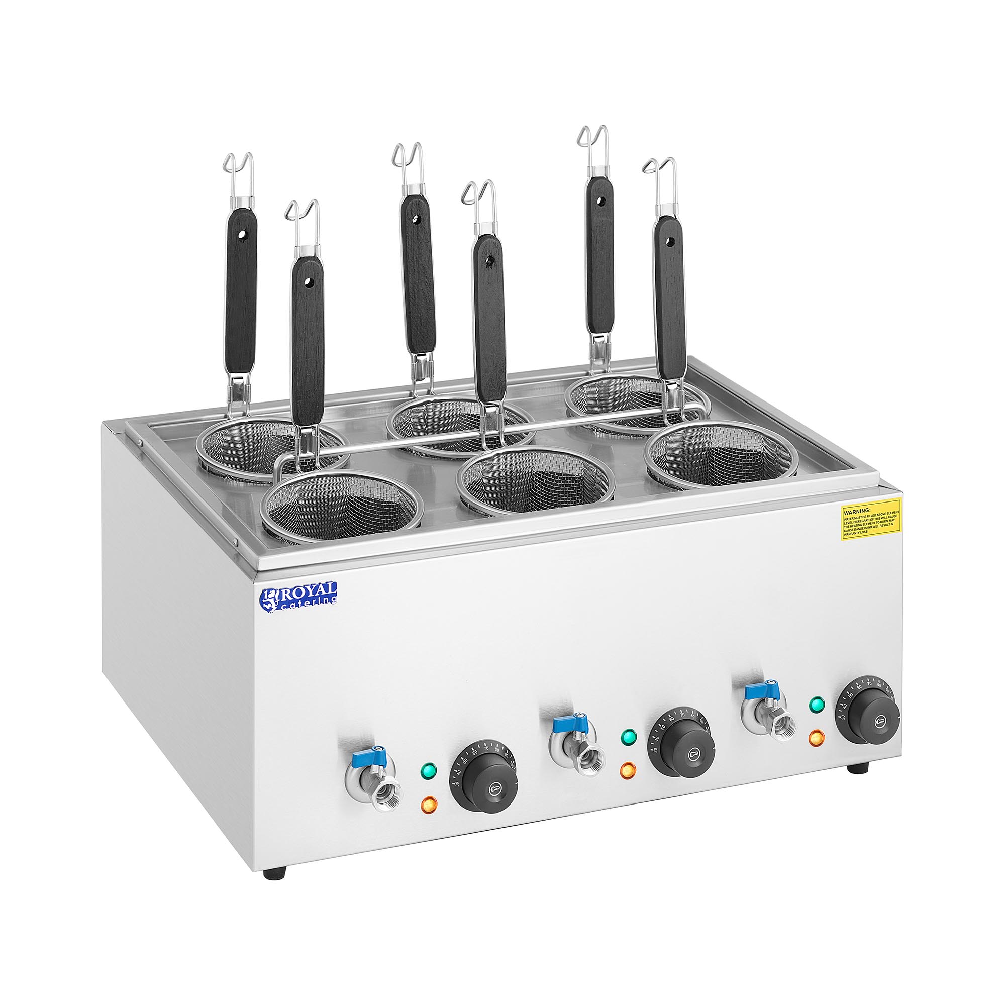 Royal Catering Nudelkocher mit 6 Körben - Temperatur: 30 - 110 °C