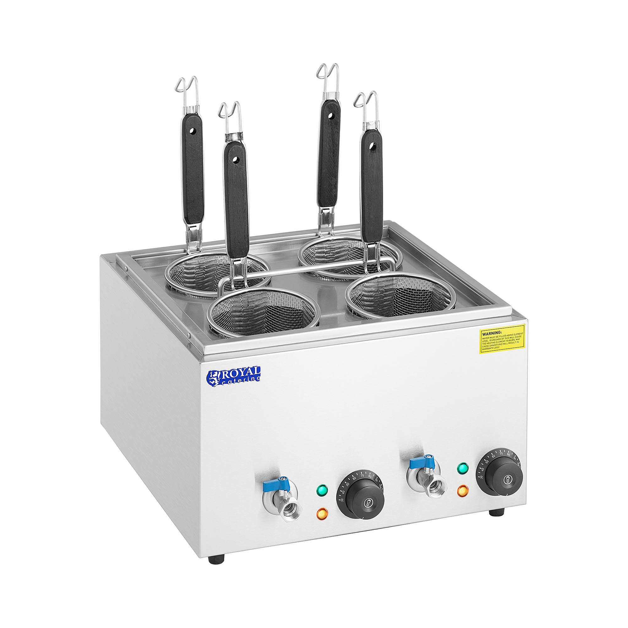 Royal Catering Nudelkocher mit 4 Körben - Temperatur: 30 - 110 °C