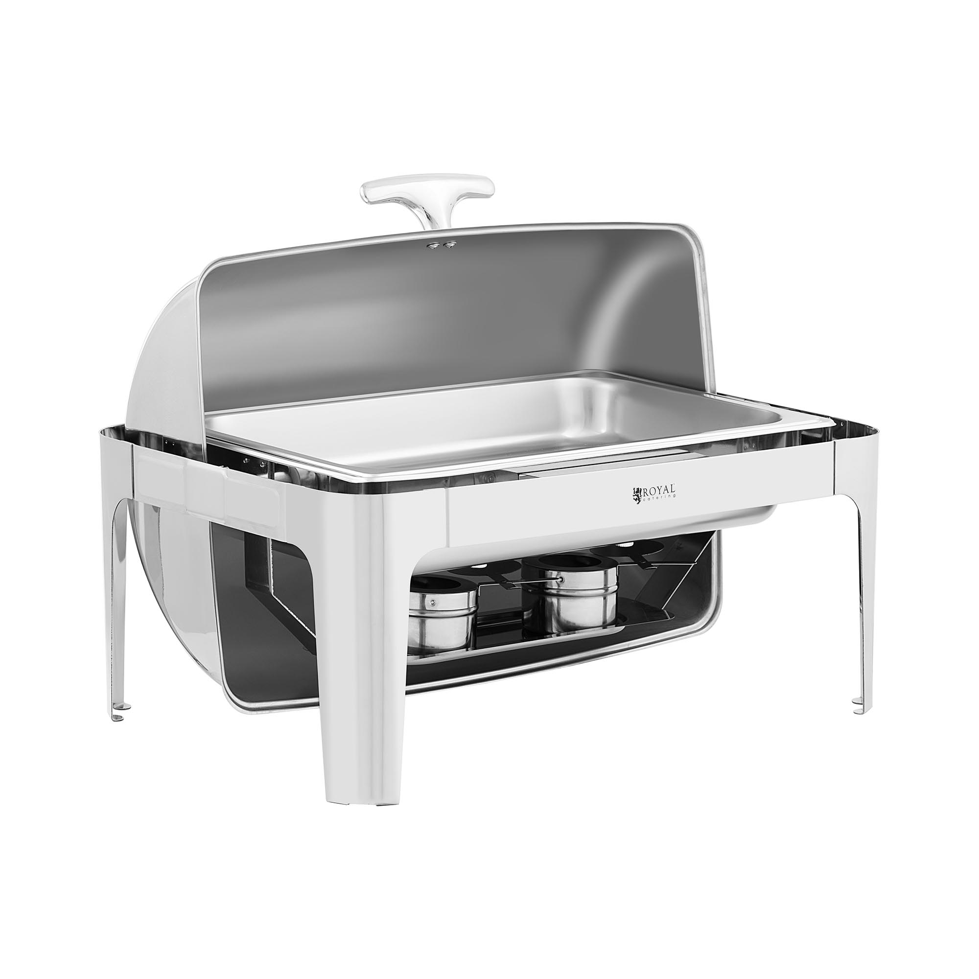 Chafing Dish - GN 1/1 - Royal Catering - 8,5 L - 2 Brennstoffzellen - Rolltop