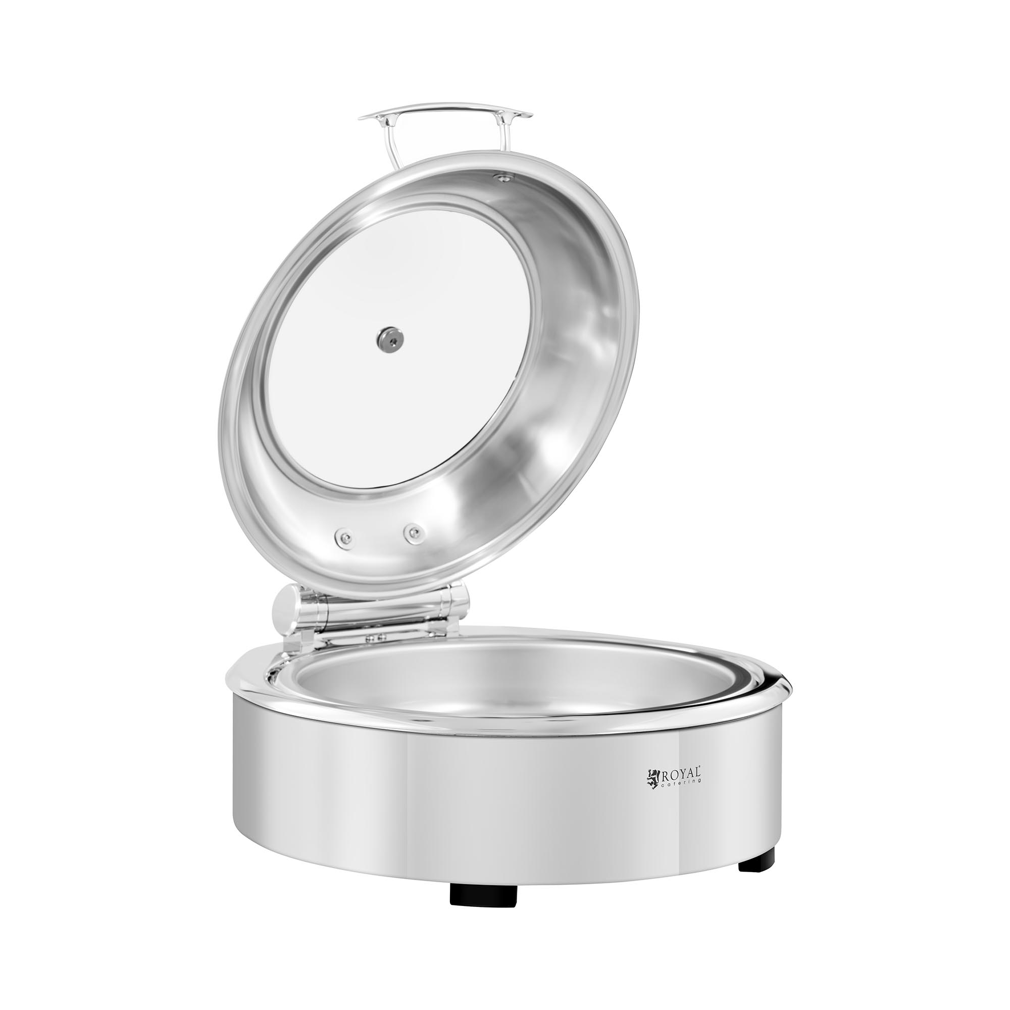 Chafing Dish - rund mit Sichtfenster - Royal Catering - 5,5 L