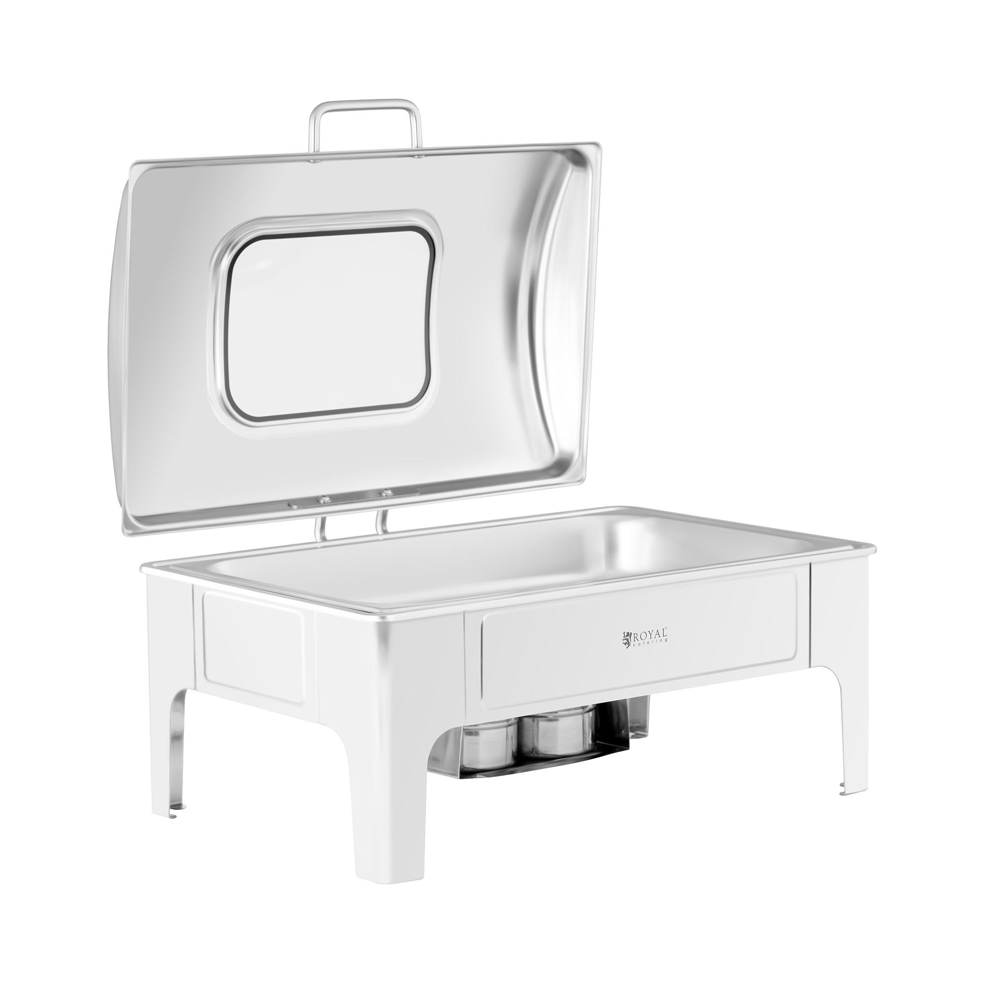 Chafing Dish - GN 1/1 - Royal Catering - 8,5 L - 2 Brennstoffzellen - Sichtfenster