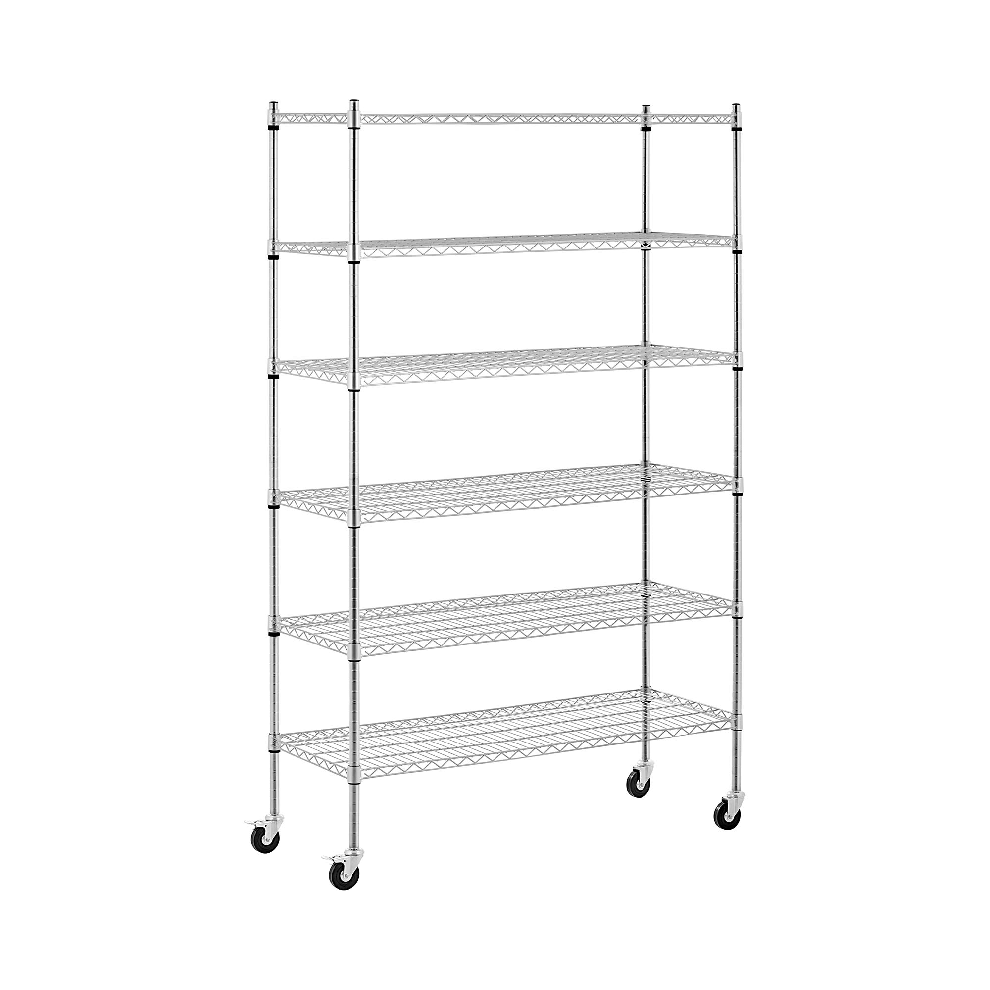 Metallregal - 120 x 45 x 190 cm - 90 kg - 4 Rollen - Royal Catering