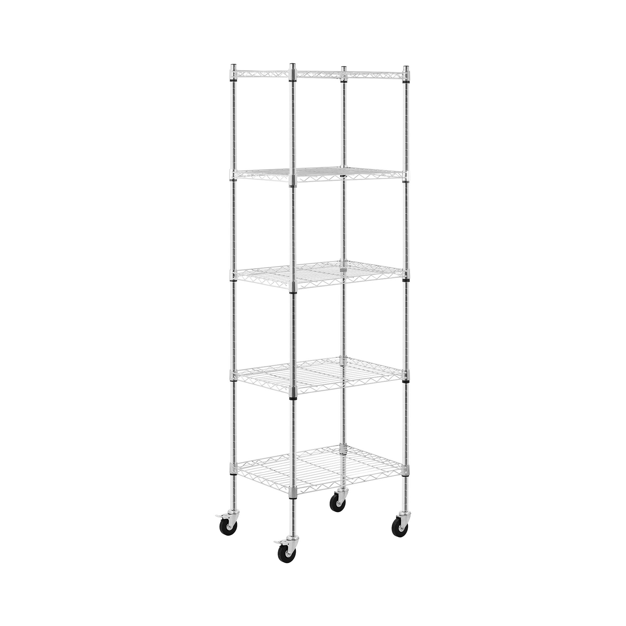 Metallregal - 60 x 45 x 190 cm - 50 kg - 4 Rollen - Royal Catering