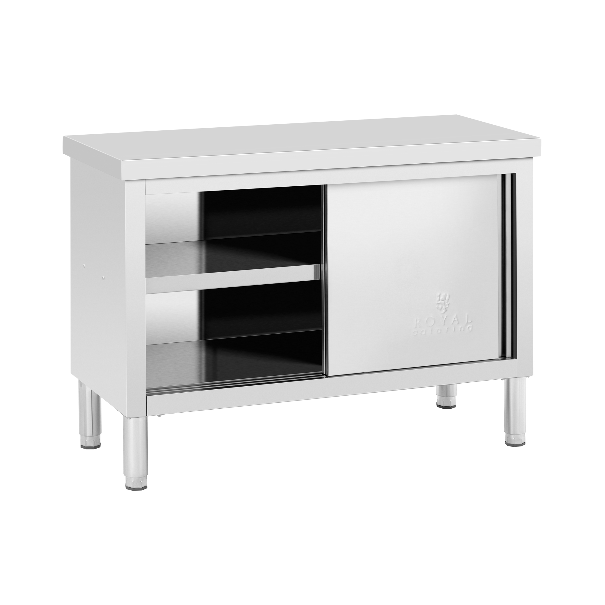 Edelstahl-Arbeitsschrank - ECO - 120 x 50 cm - 330 kg - Royal Catering