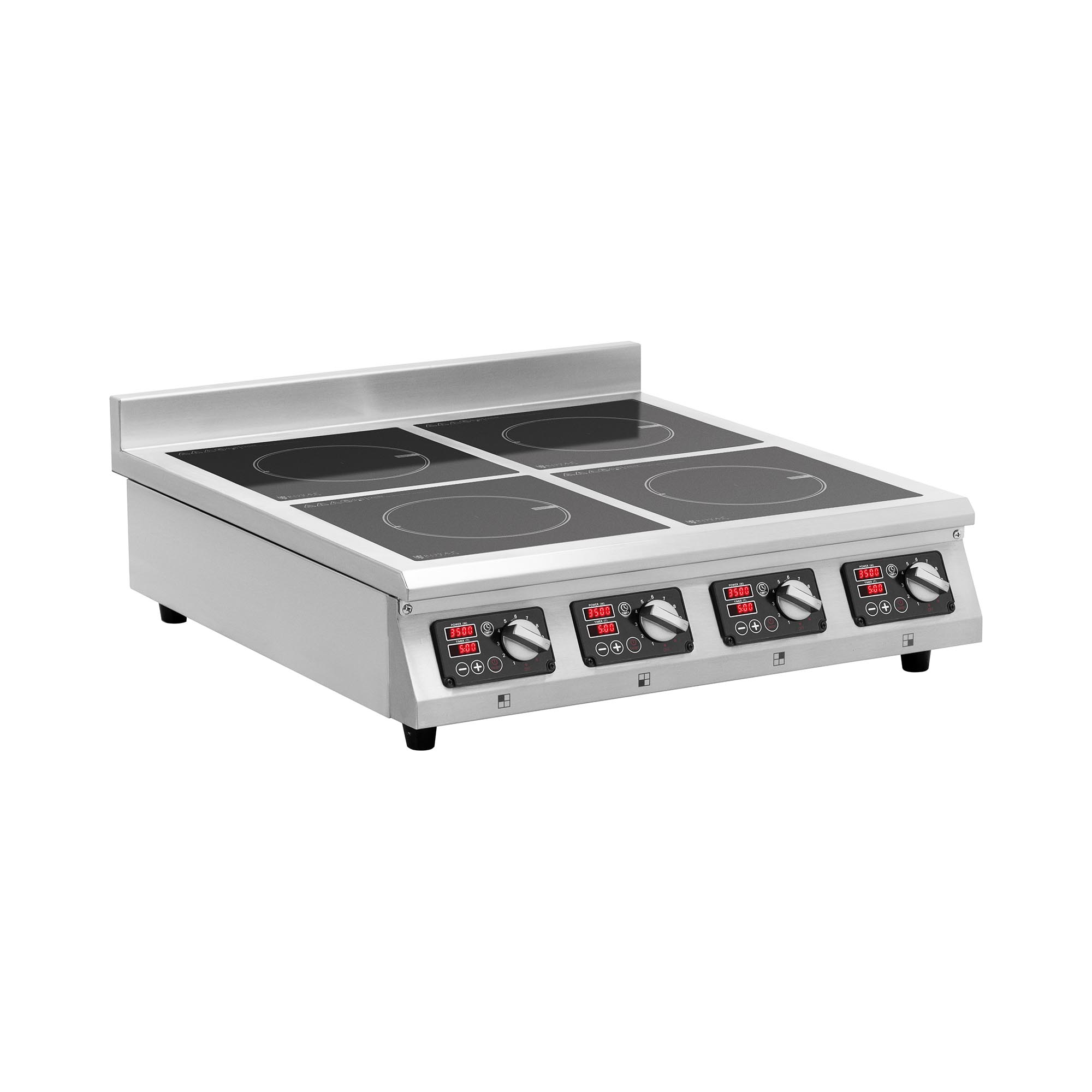 Induktionsplatte - 4 x 3500 W - 4 x 20 cm - Timer - Royal Catering