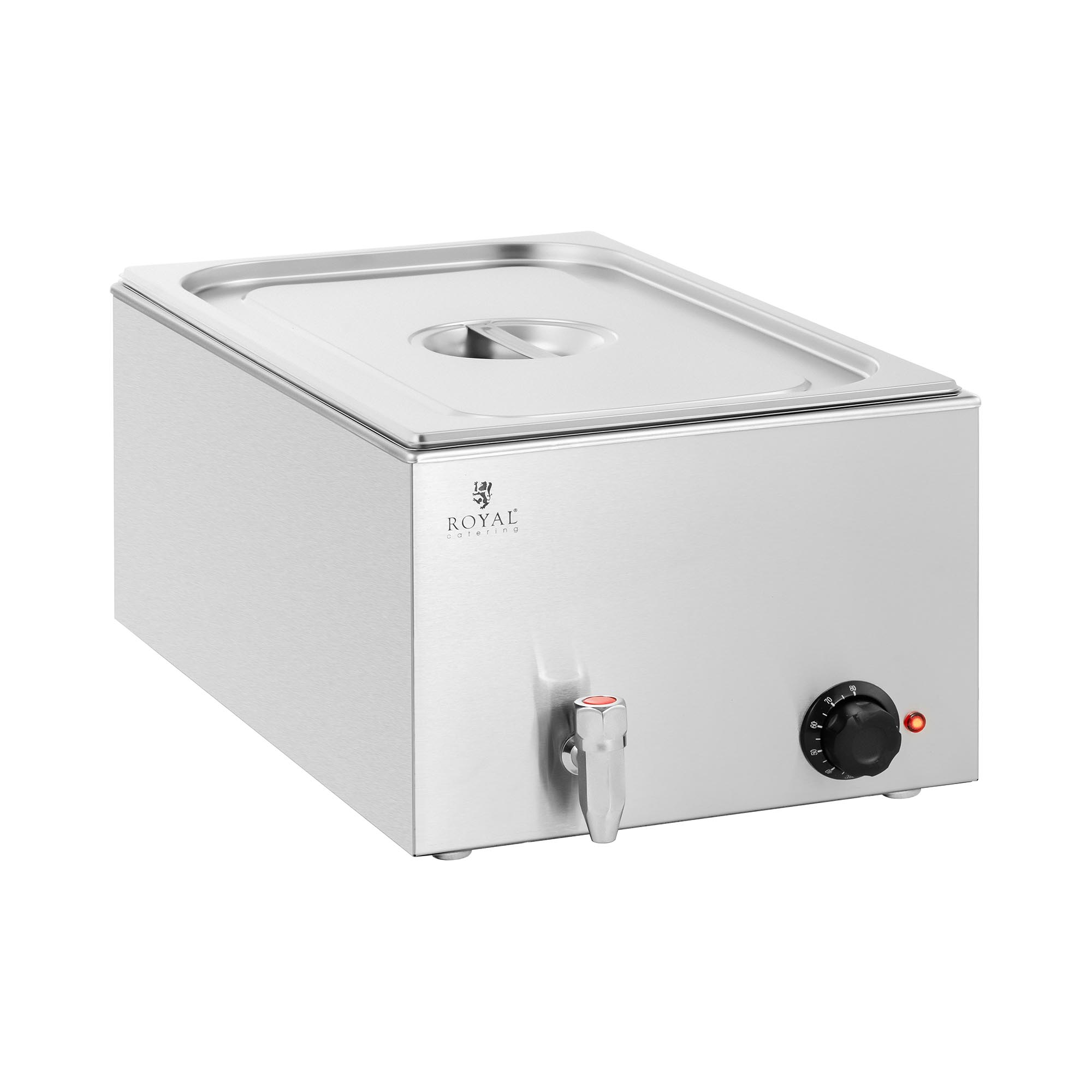 Royal Catering Bain Marie - 600 W - 1 GN 1/1 - Ablasshahn