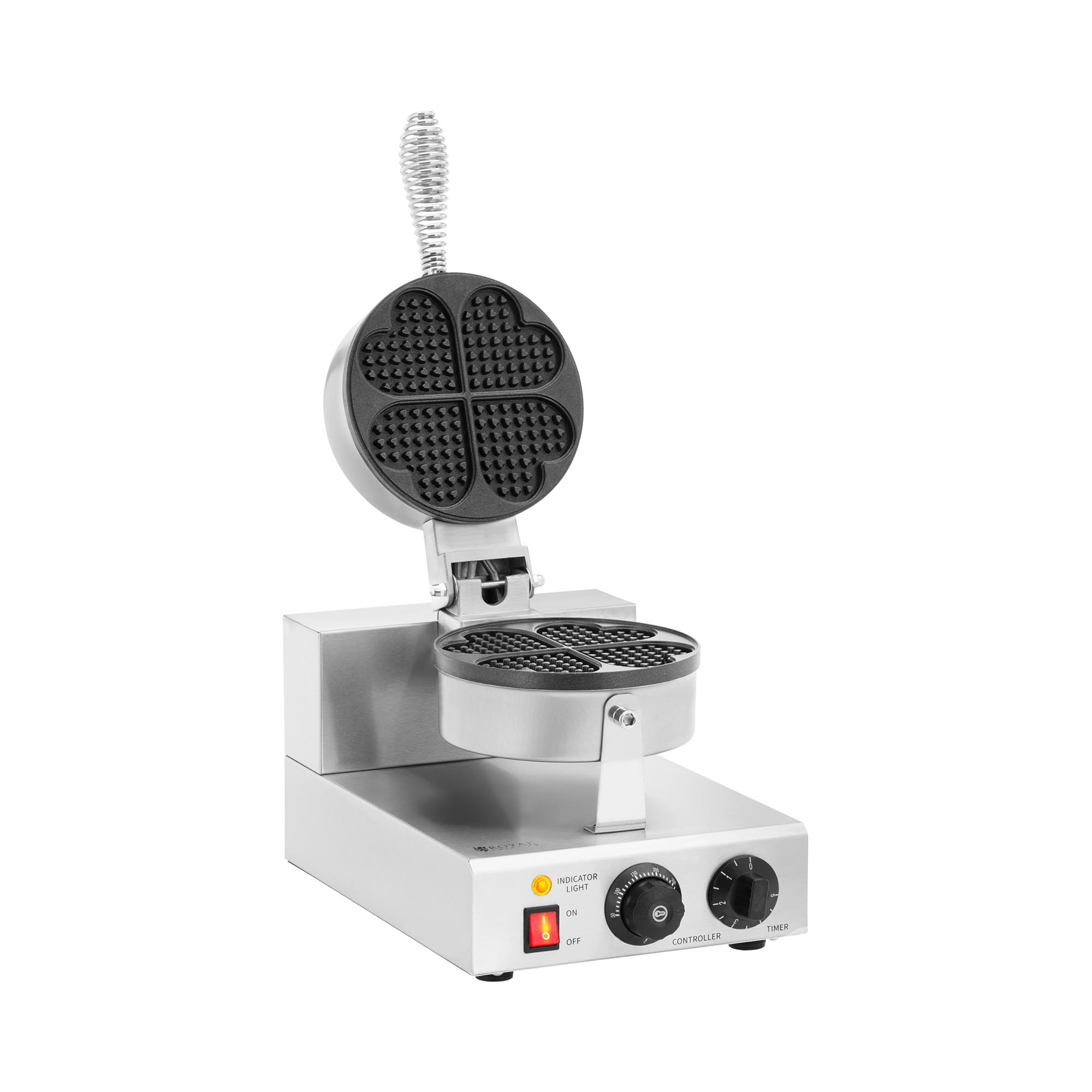 Waffeleisen - herzförmig - 1000 W - 0 - 5 min Timer - Royal Catering