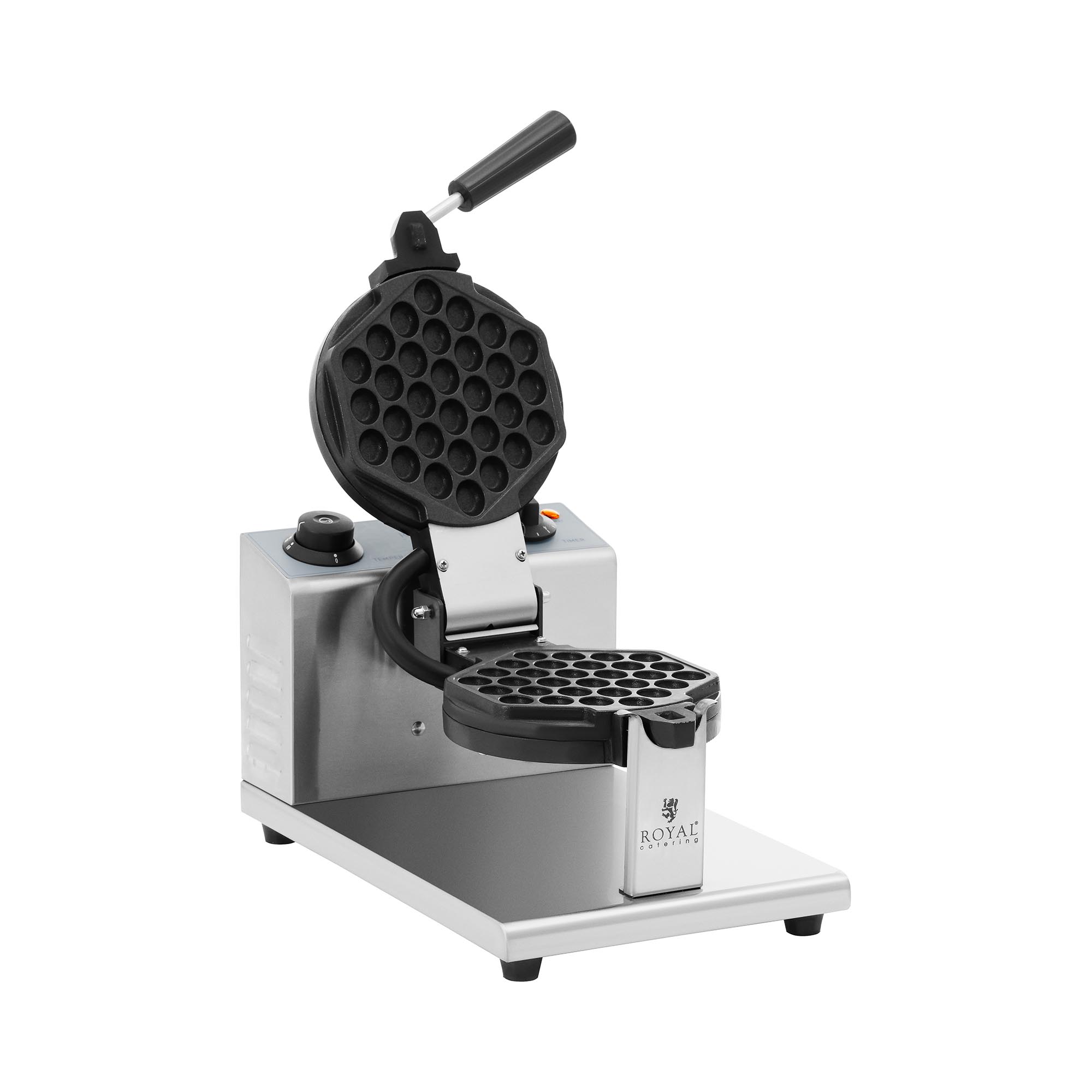 Bubble-Waffeleisen - rund - 1 große Waffel - 1200 W - Royal Catering 