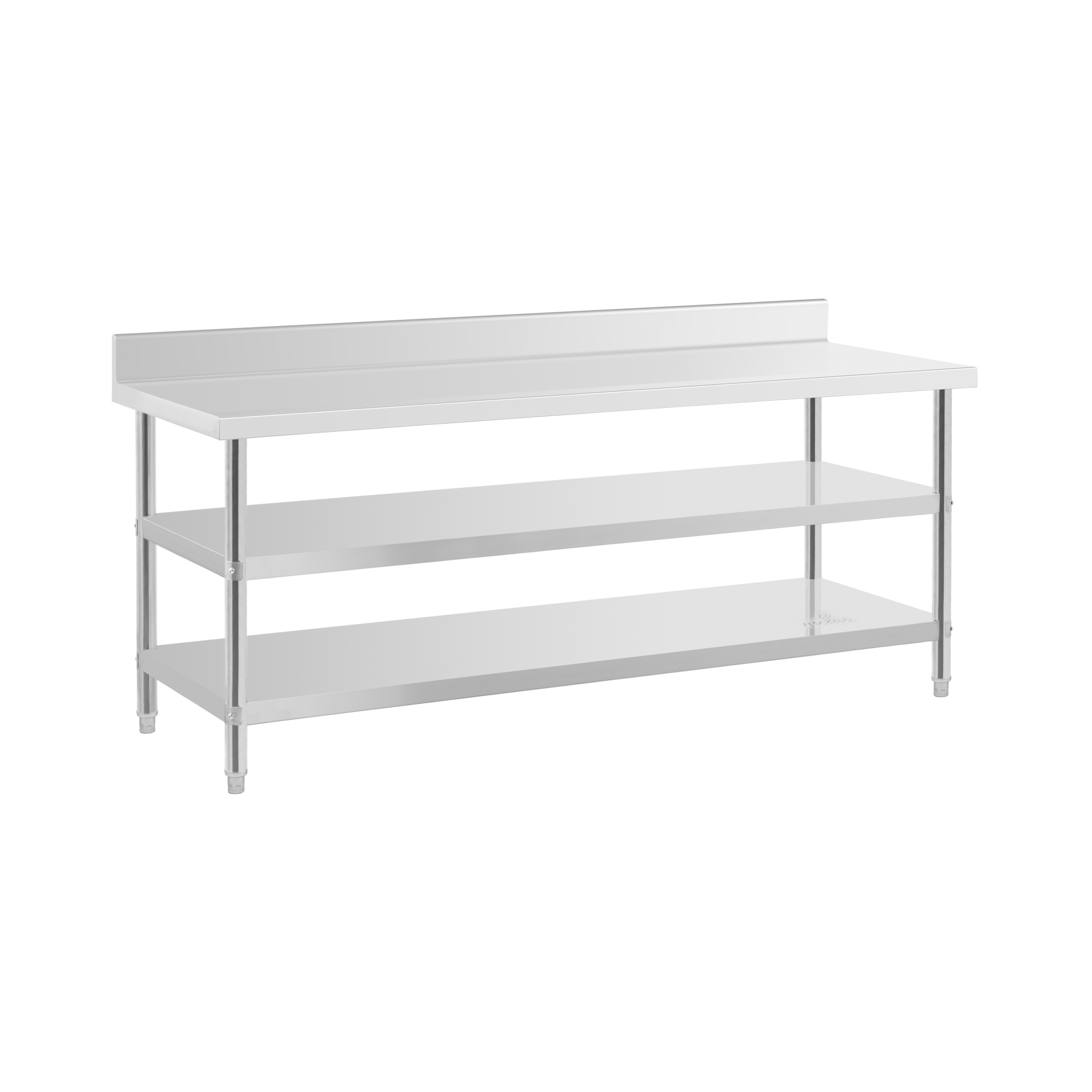 Edelstahl-Arbeitstisch - ECO - 200 x 70 cm - 500 kg - Zwischenboden - Royal Catering